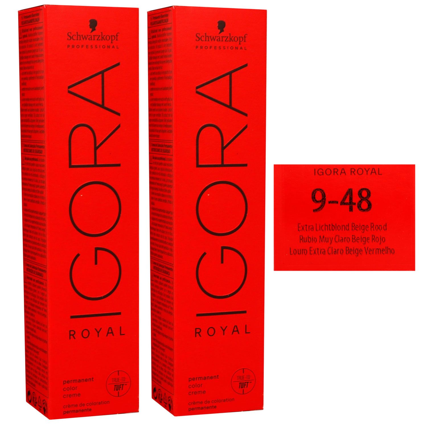 Schwarzkopf Igora Royal 2 x 60 ml 9-48 extra hellblond beige rot Haarfarbe Cremefarbe Set