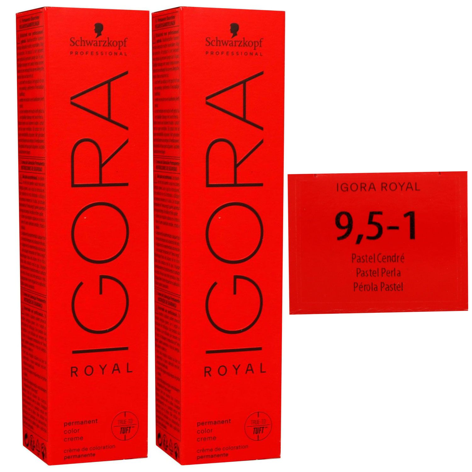 Schwarzkopf Igora Royal 2 x 60 ml 9,5-1 platinblond cendre Haarfarbe Cremefarbe Set