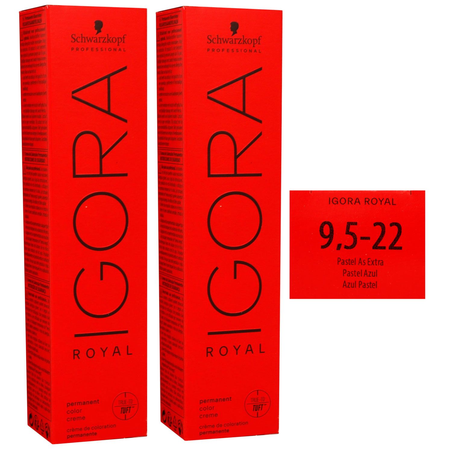 Schwarzkopf Igora Royal 2 x 60 ml 9,5-22 zartblau Haarfarbe Cremefarbe Set