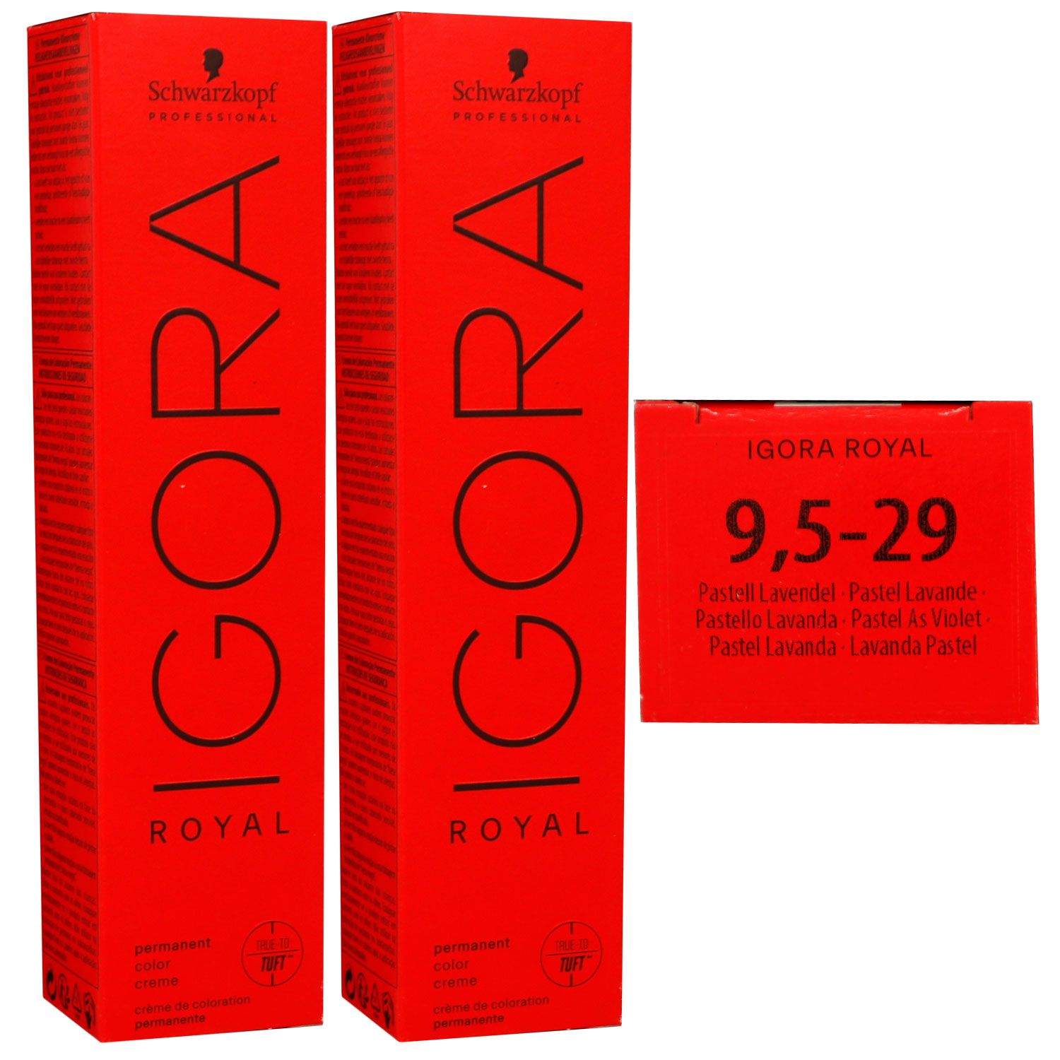 Schwarzkopf Igora Royal 2 x 60 ml 9,5-29 extra hellblond pastell lavendel Haarfarbe Cremefarbe Set