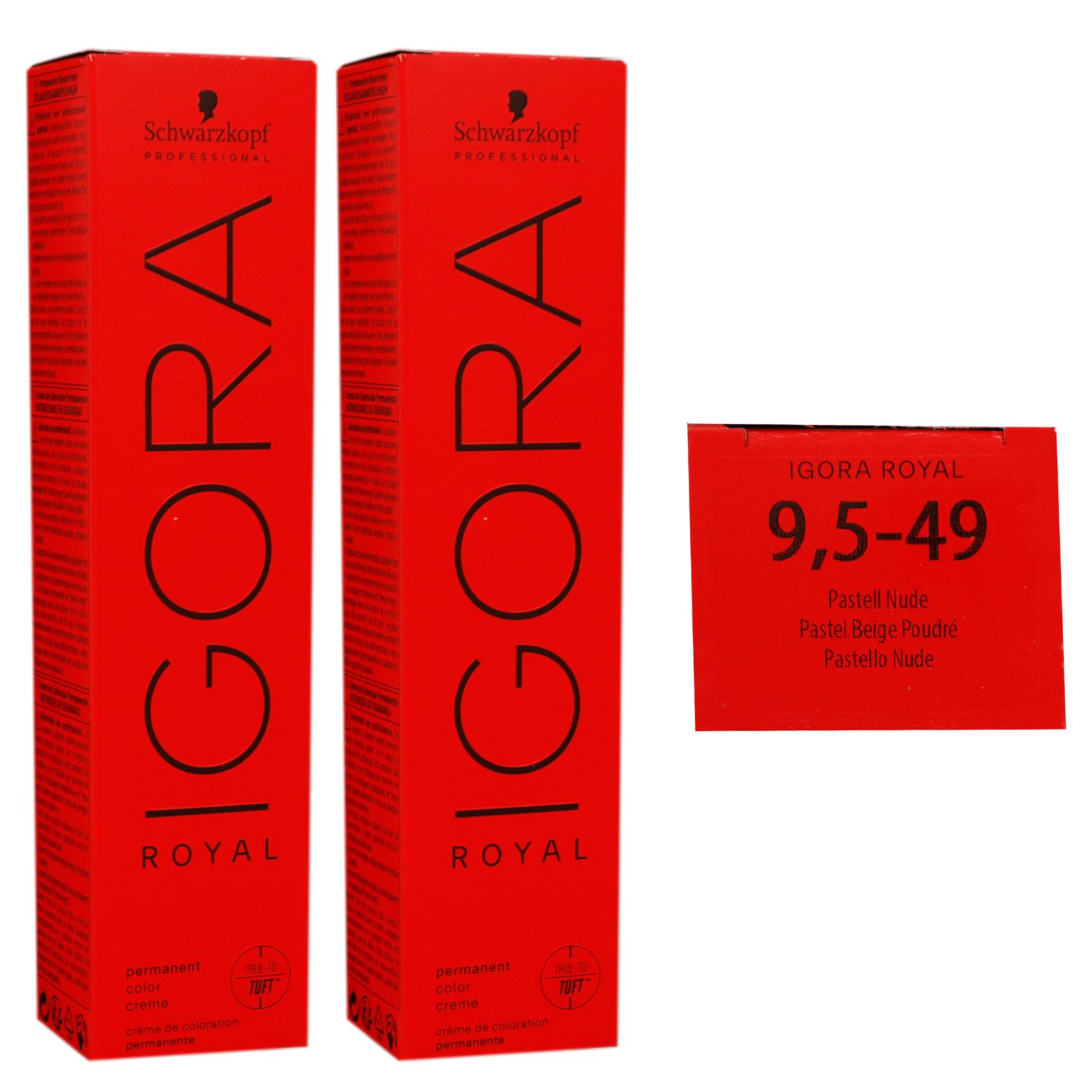 Schwarzkopf Igora Royal 2 x 60 ml 9,5-49 platinblond beige violett Haarfarbe Cremefarbe Set