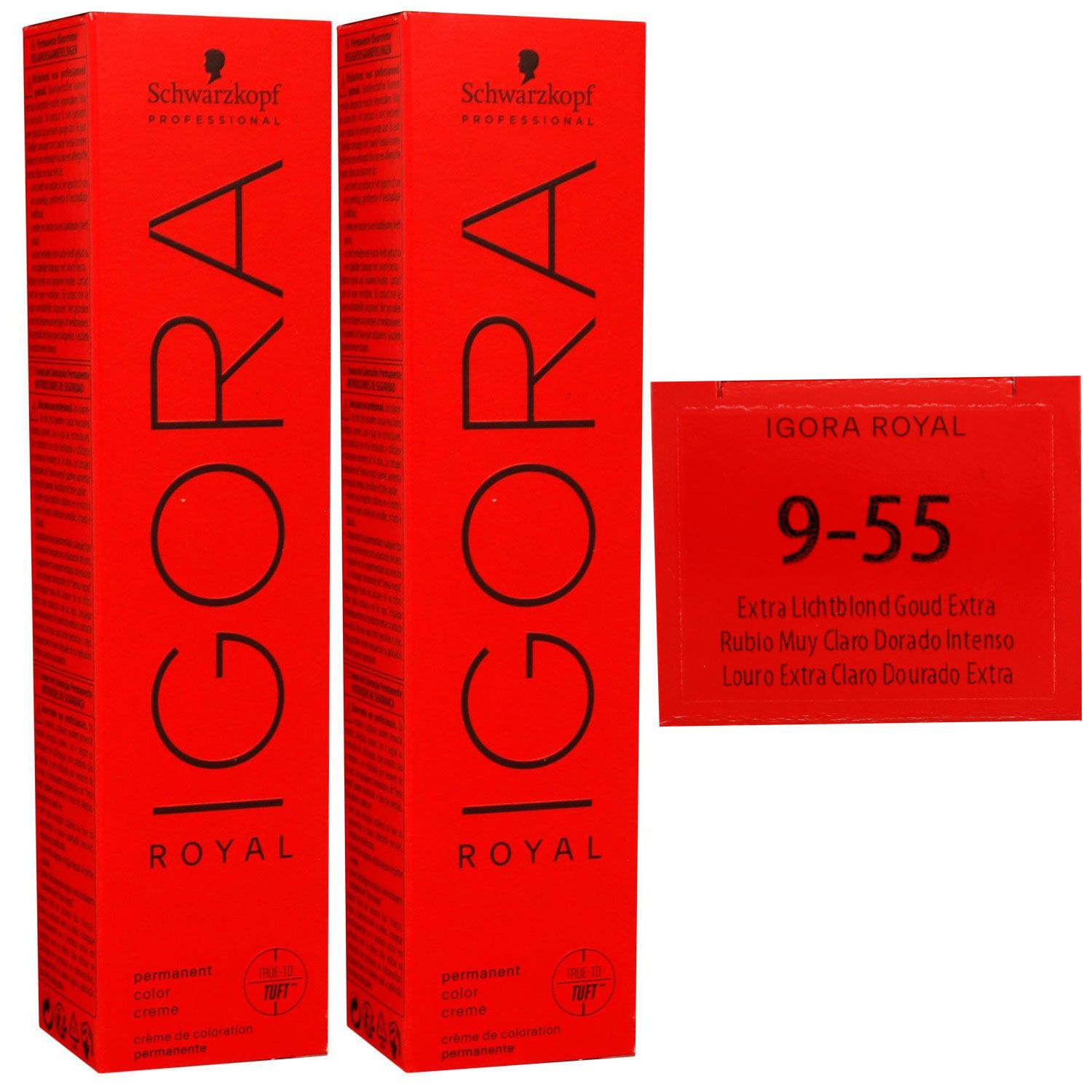 Schwarzkopf Igora Royal 2 x 60 ml 9-55 extra hellblond gold extra Haarfarbe Cremefarbe Set