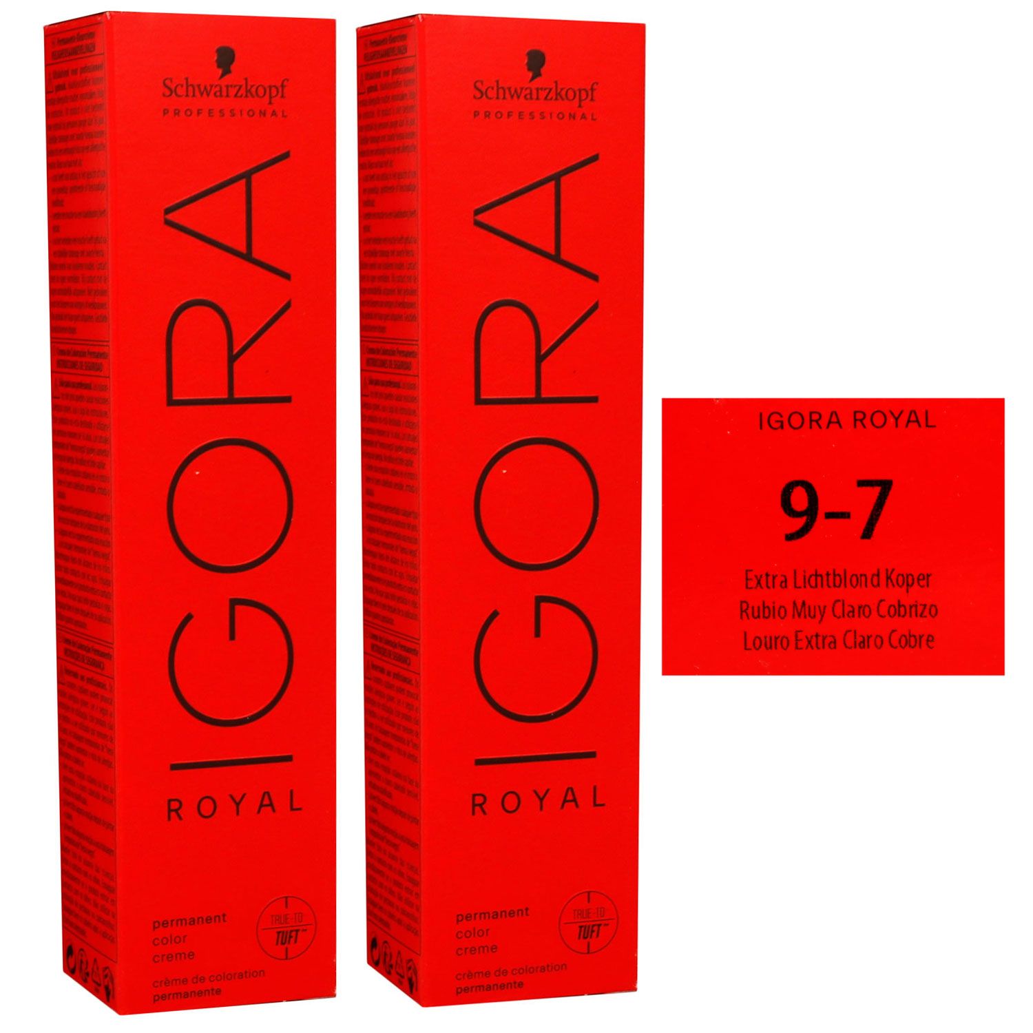 Schwarzkopf Igora Royal 2 x 60 ml 9-7 extra hellblond kupfer Haarfarbe Cremefarbe Set