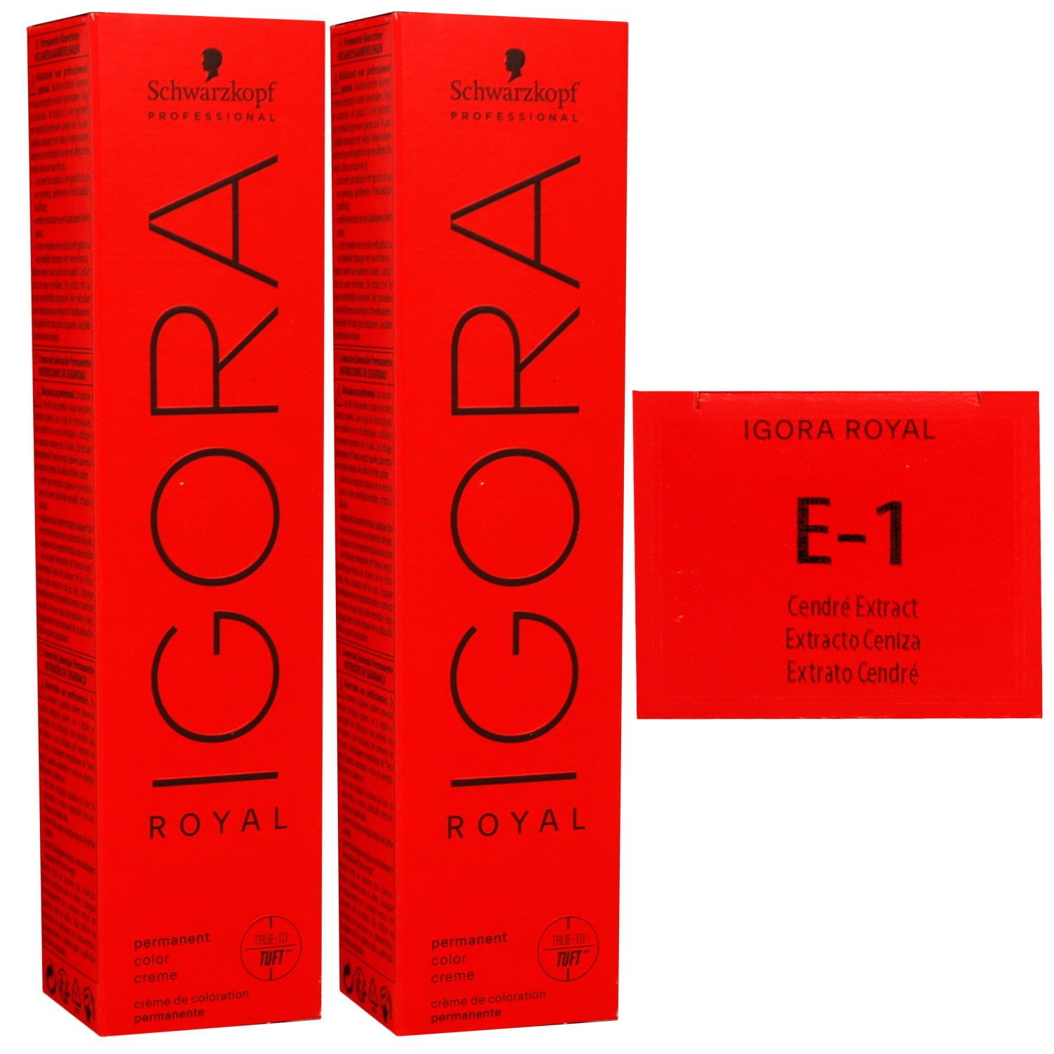 Schwarzkopf Igora Royal 2 x 60 ml E-1 cendre extrakt Haarfarbe Cremefarbe Set