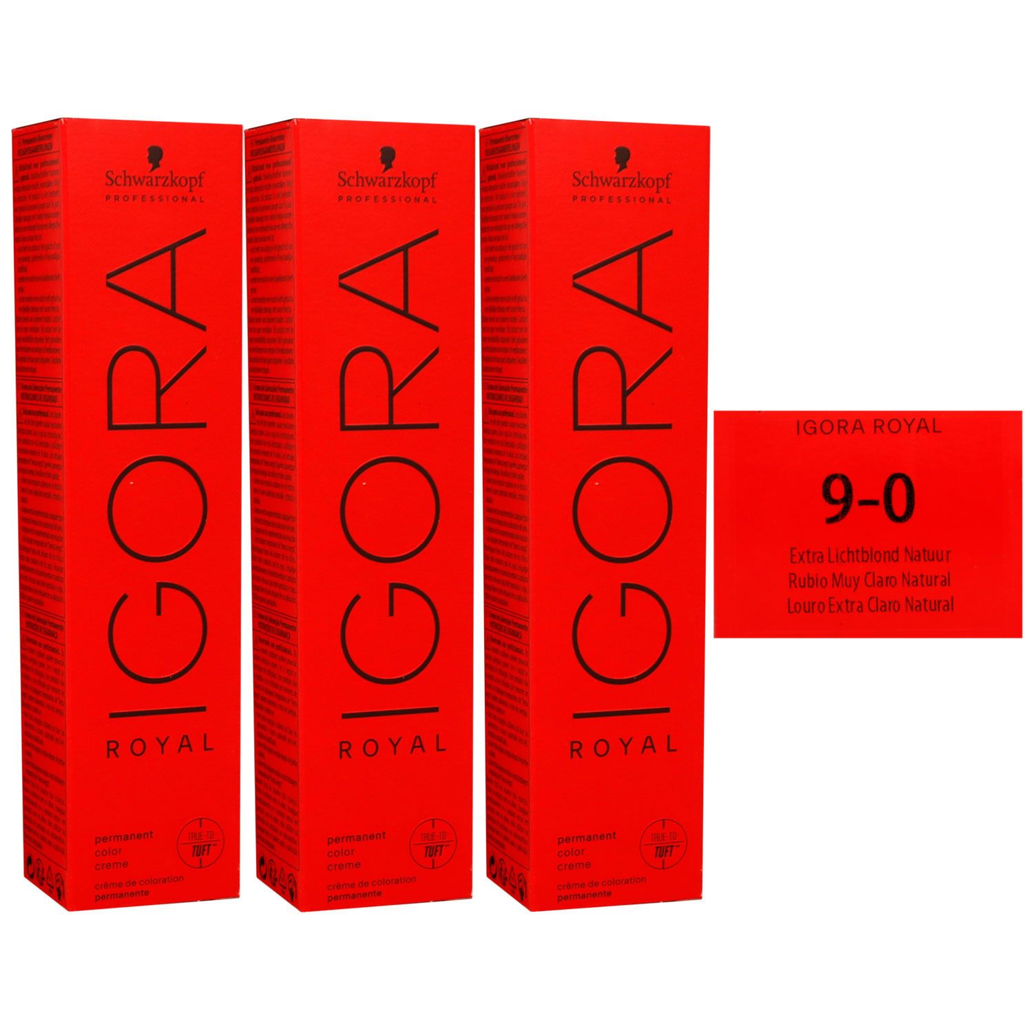 Schwarzkopf Igora Royal 3 x 60 ml 9-0 lichtblond Haarfarbe Cremefarbe Set