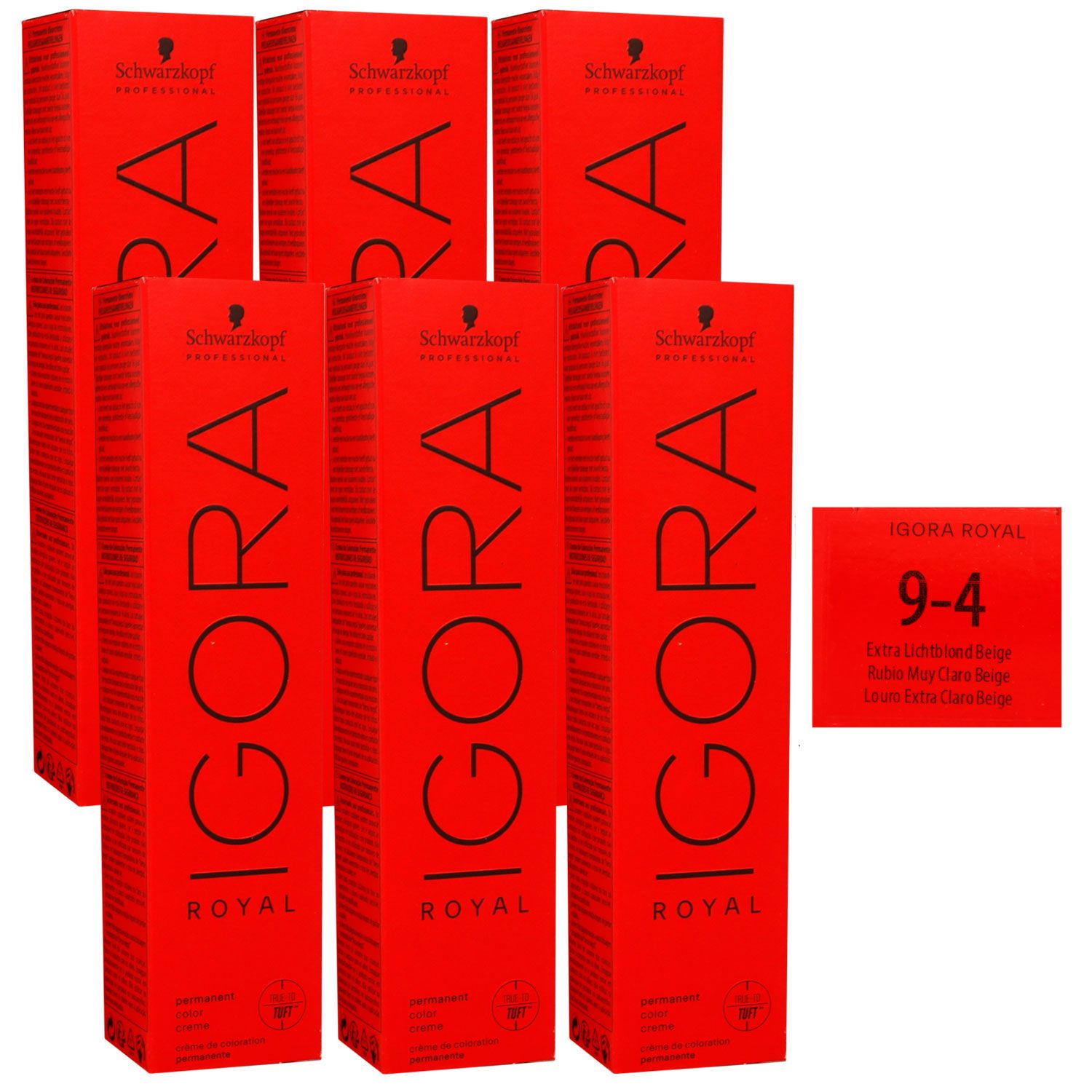 Schwarzkopf Igora Royal 6 x 60 ml 9-4 extra hellblond beige Haarfarbe Cremefarbe Set