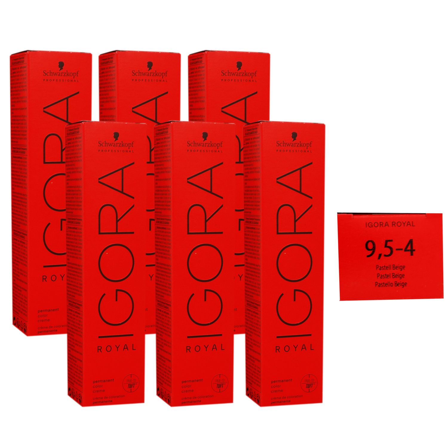 Schwarzkopf Igora Royal 6 x 60 ml 9,5-4 beige Haarfarbe Cremefarbe Set