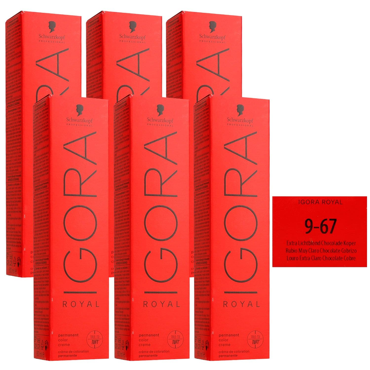 Schwarzkopf Igora Royal 6 x 60 ml 9-67 Extra Hellblond Schoko Kupfer Beige Set