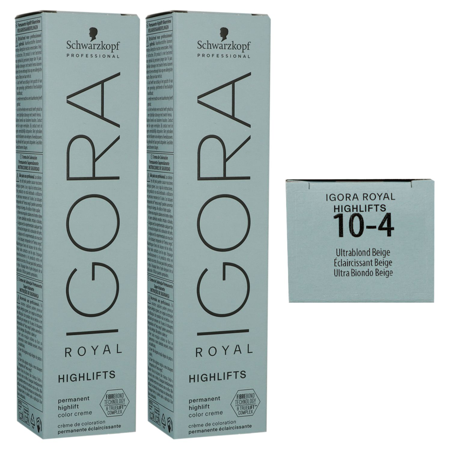 Schwarzkopf Igora Royal Highlifts 2 x 60 ml 10-4 ultrablond beige Set