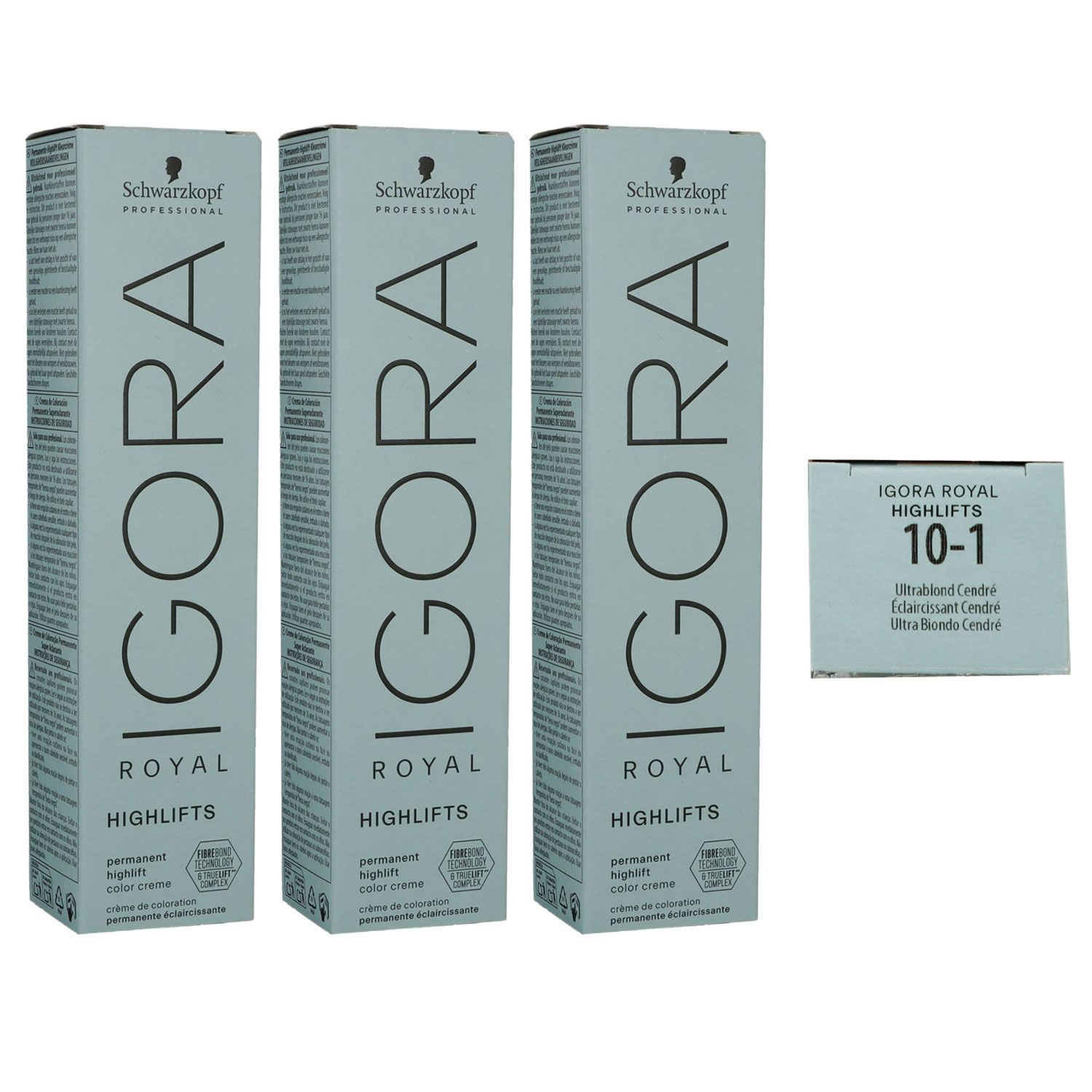 Schwarzkopf Igora Royal Highlifts 3 x 60 ml 10-1 Ultrablond Cendre Set