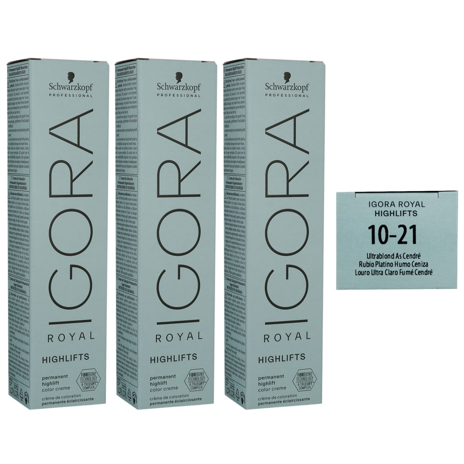 Schwarzkopf Igora Royal Highlifts 3 x 60 ml 10-21 ultrablond ashcendre Set