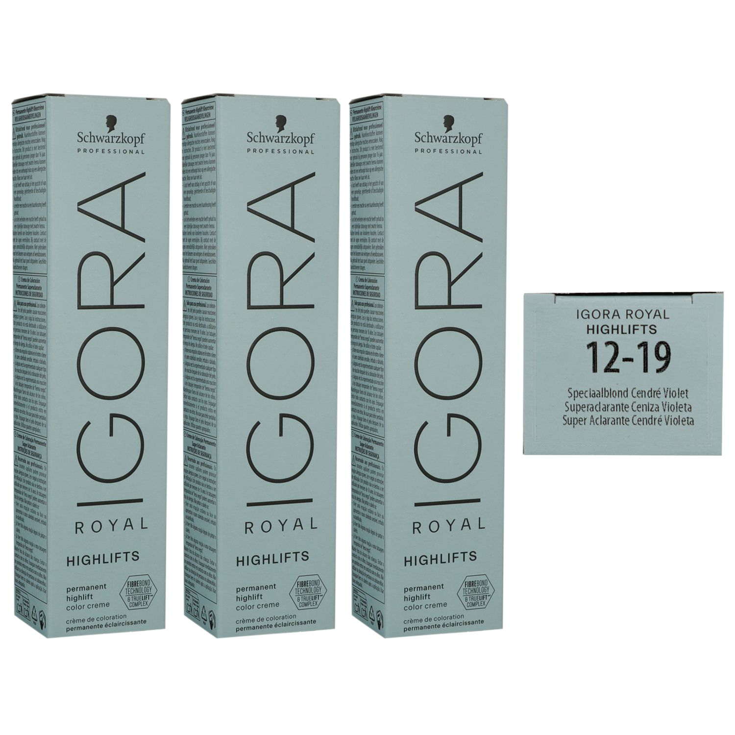 Schwarzkopf Igora Royal Highlifts 3 x 60 ml 12-19 special blond cendre violette Set