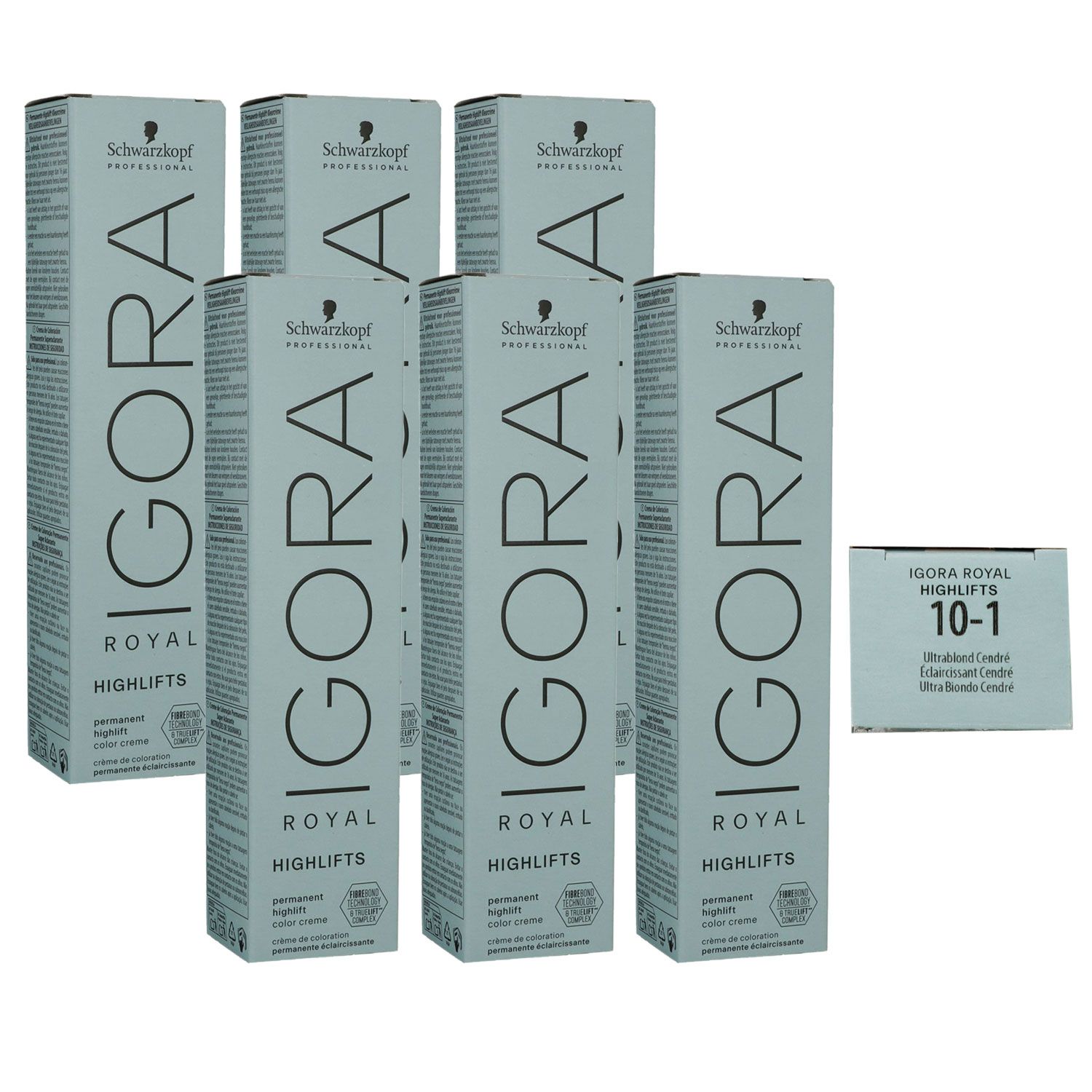 Schwarzkopf Igora Royal Highlifts 6 x 60 ml 10-1 Ultrablond Cendre Set
