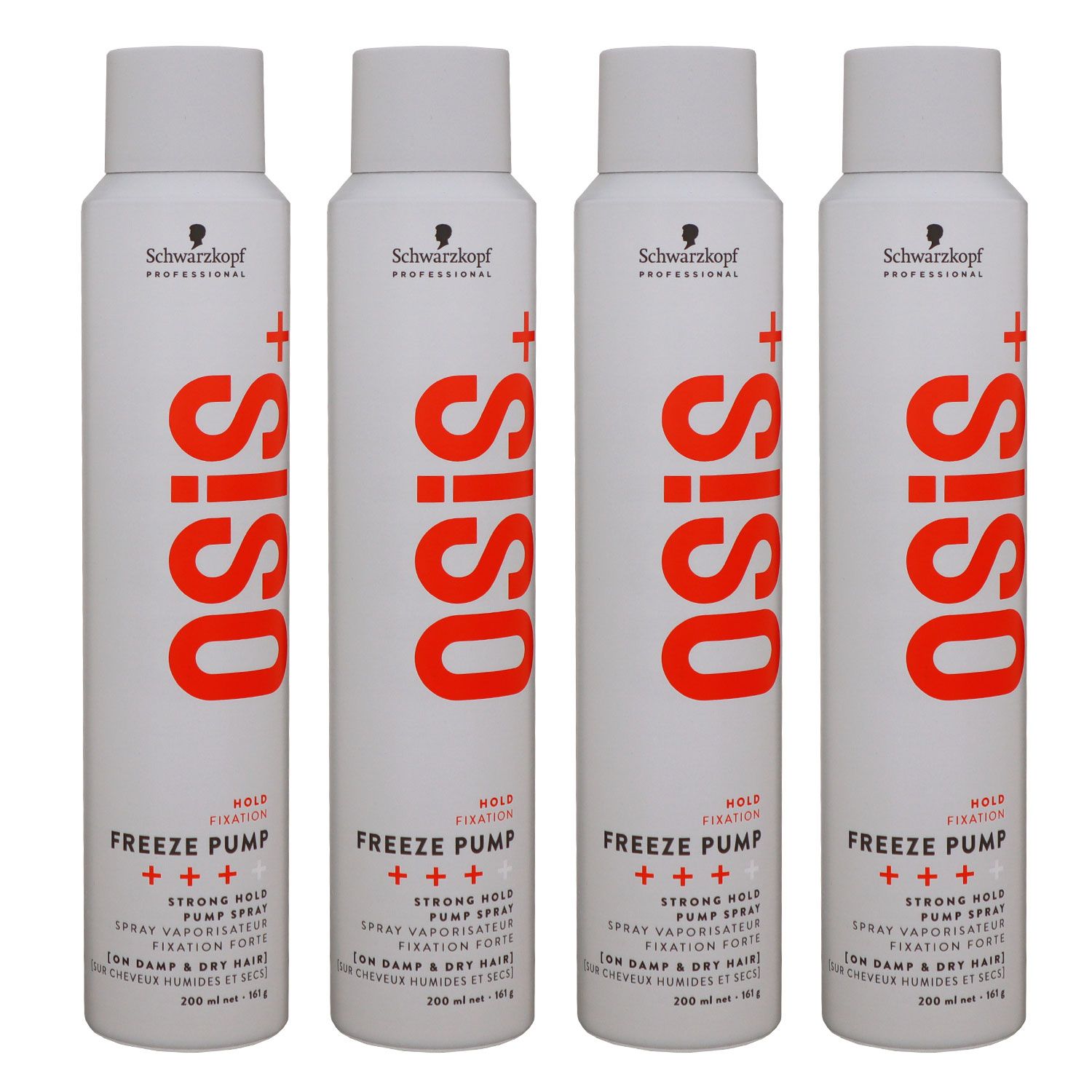 Schwarzkopf Osis Freeze Pump 4 x 200 ml Haarspray Set