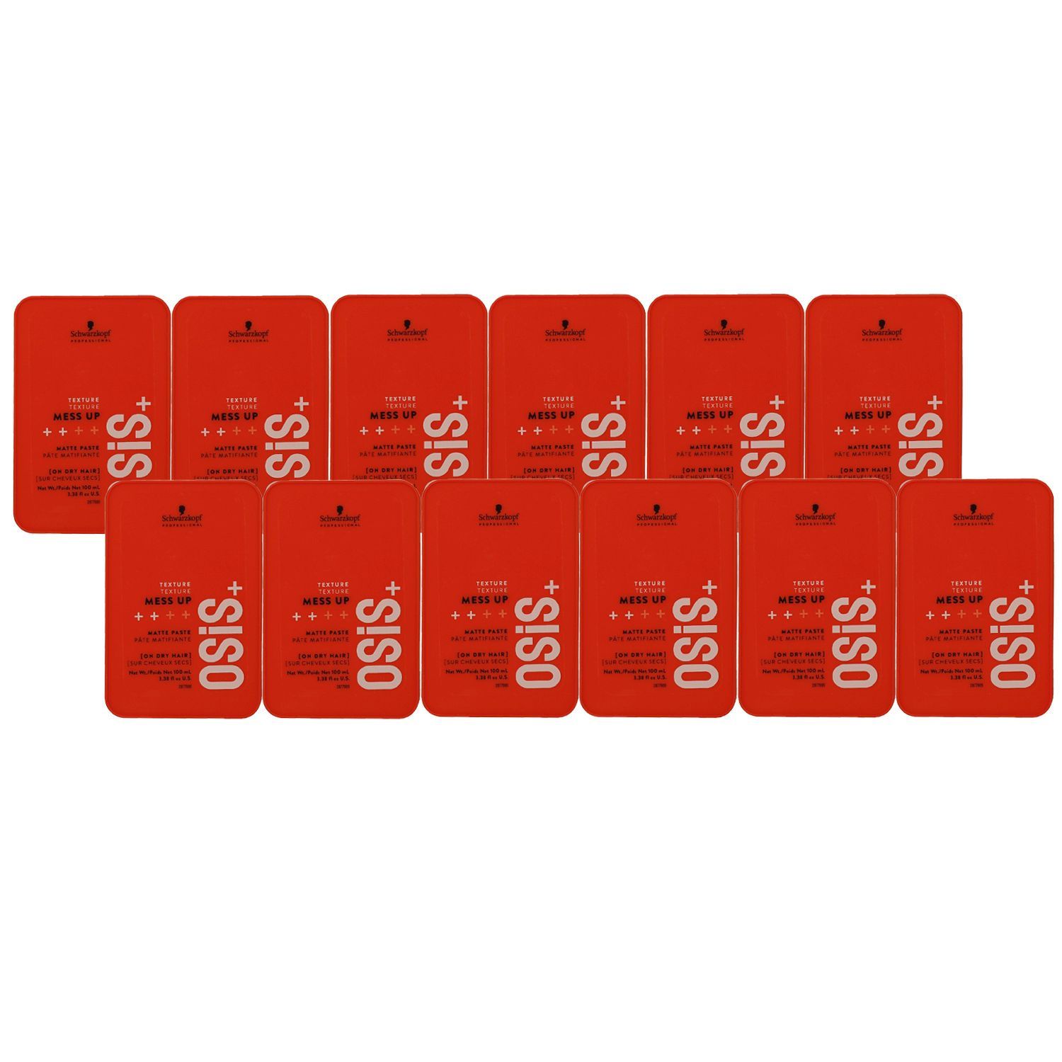 Schwarzkopf Osis Mess up matt Gum 12 x 100 ml Matte Wax Paste Set