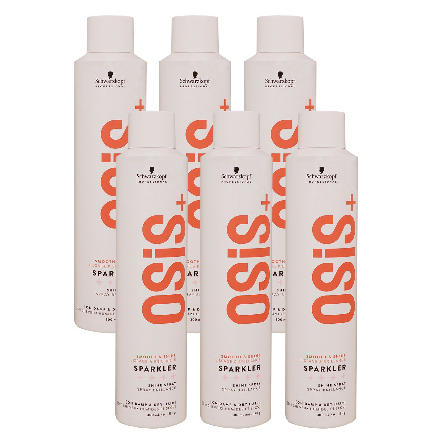 Schwarzkopf Osis Sparkler 6 x 300 ml Haarglanz Spray Set
