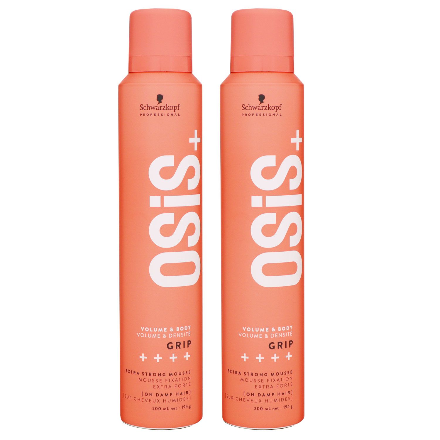 Schwarzkopf Osis Volume & Body Grip 2 x 200 ml Schaumfestiger extra starker Halt Set
