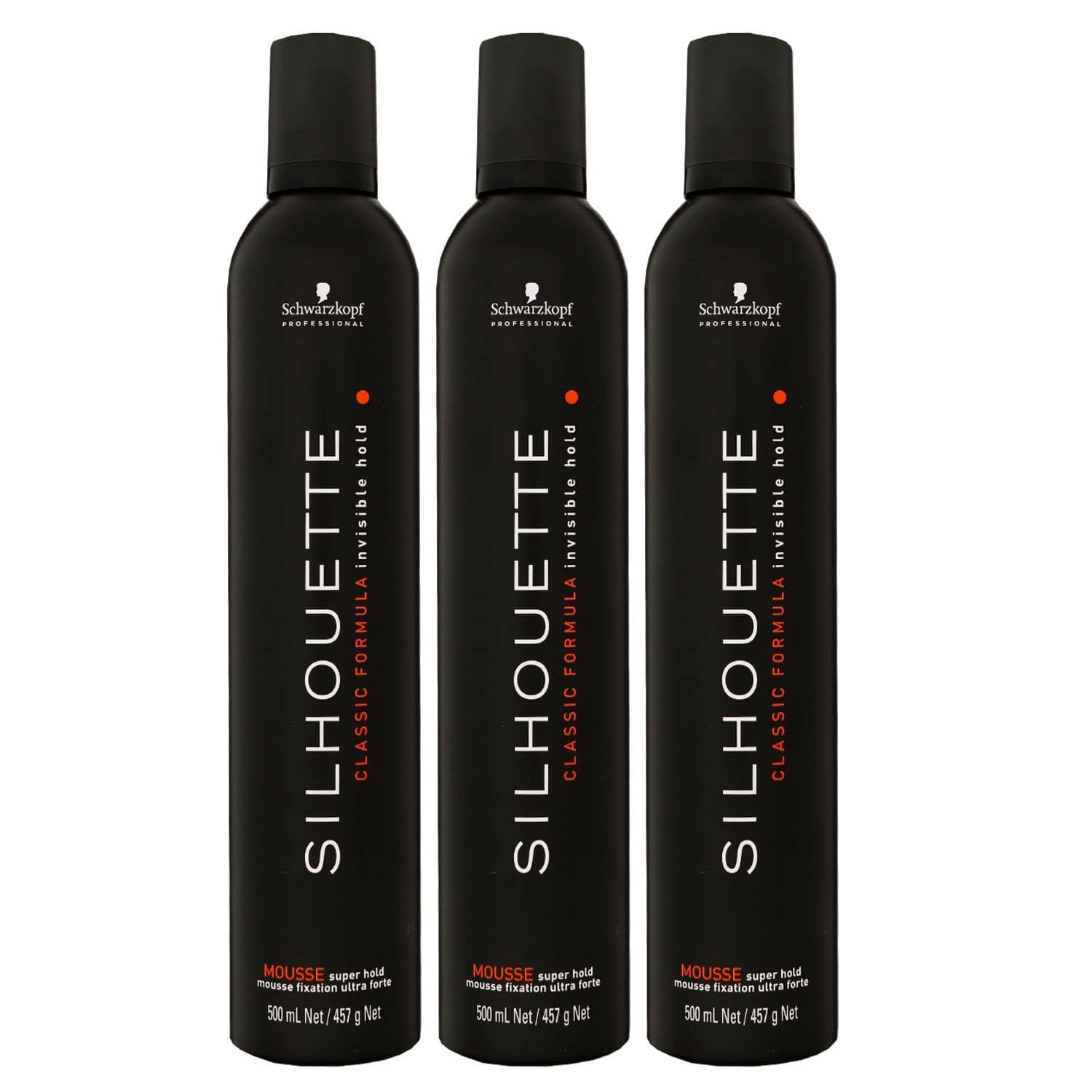 Schwarzkopf Silhouette Classic Formula 3 x 500 ml Mousse Haarschaum starker Halt Set