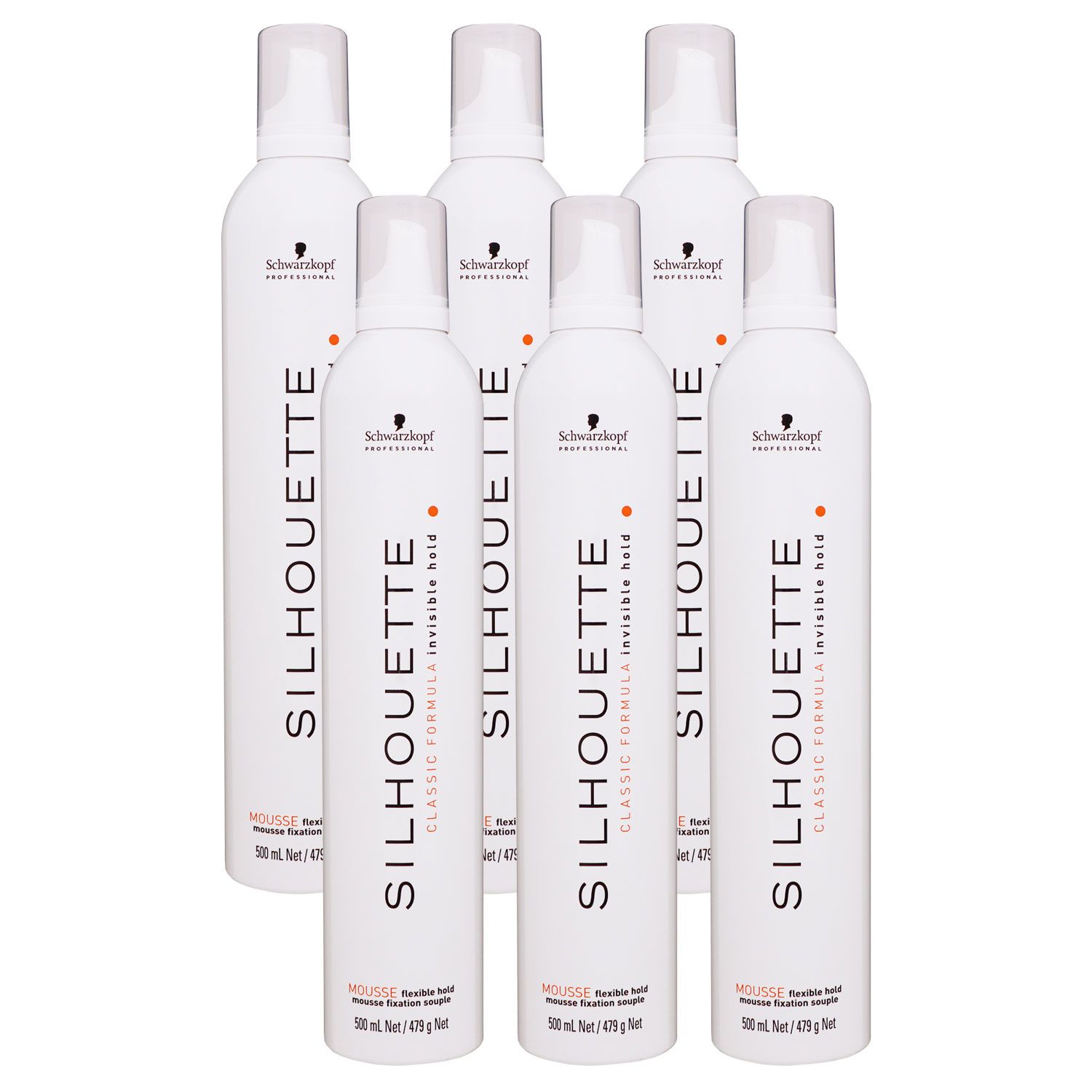 Schwarzkopf Silhouette Classic Formula 6 x 500 ml Mousse Haarschaum flexibler Halt Set