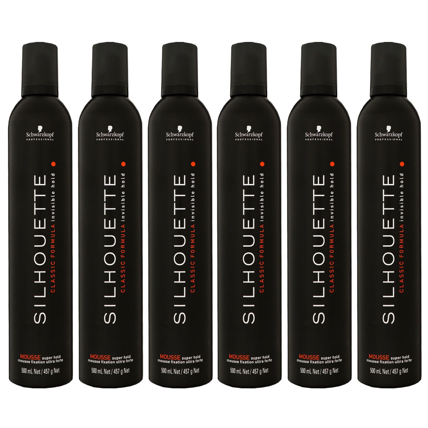 Schwarzkopf Silhouette Classic Formula 6 x 500 ml Mousse Haarschaum starker Halt Set