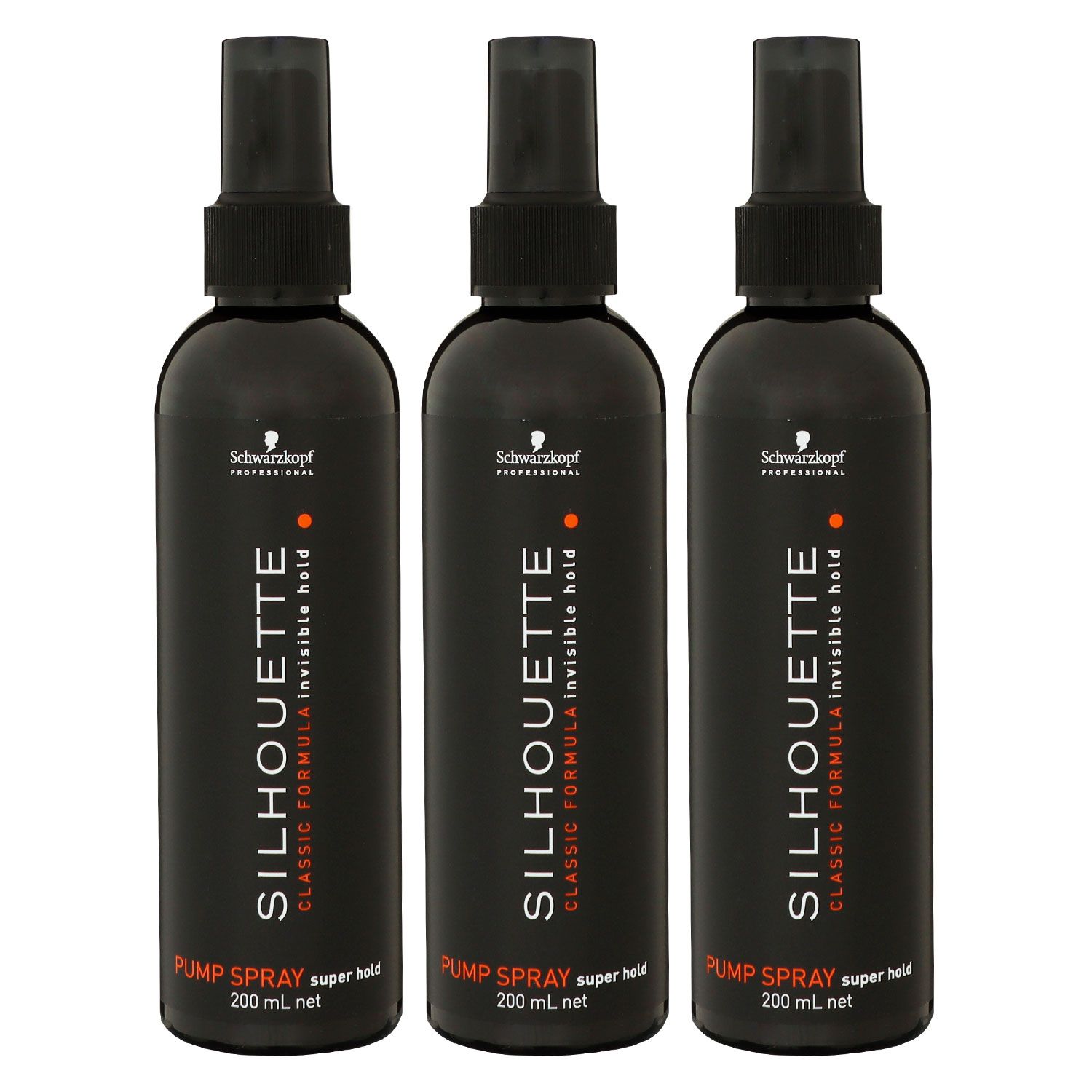 Schwarzkopf Silhouette Classic Formular 3 x 200 ml Pump Haarspray Super Hold Set