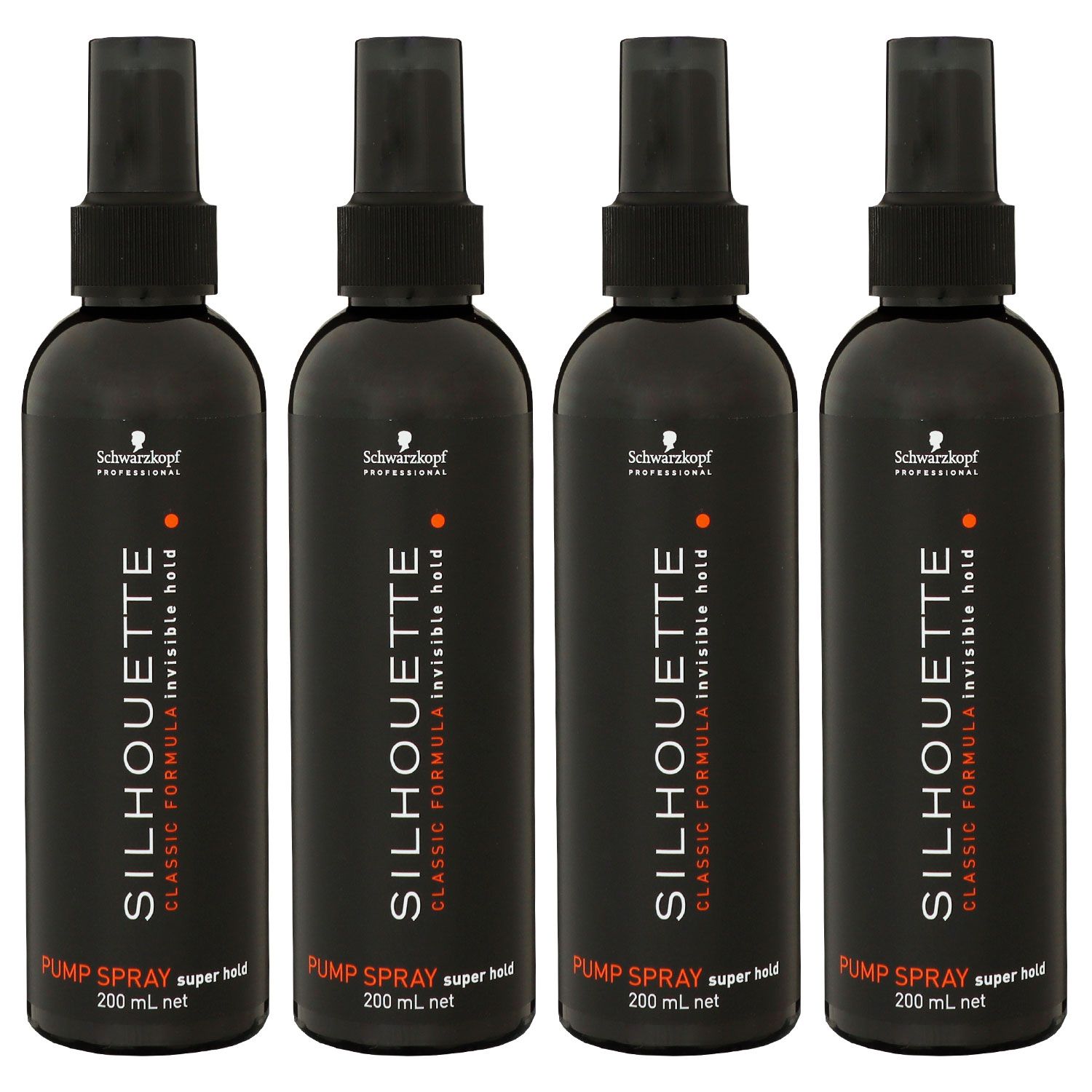 Schwarzkopf Silhouette Classic Formular 4 x 200 ml Pump Haarspray Super Hold Set