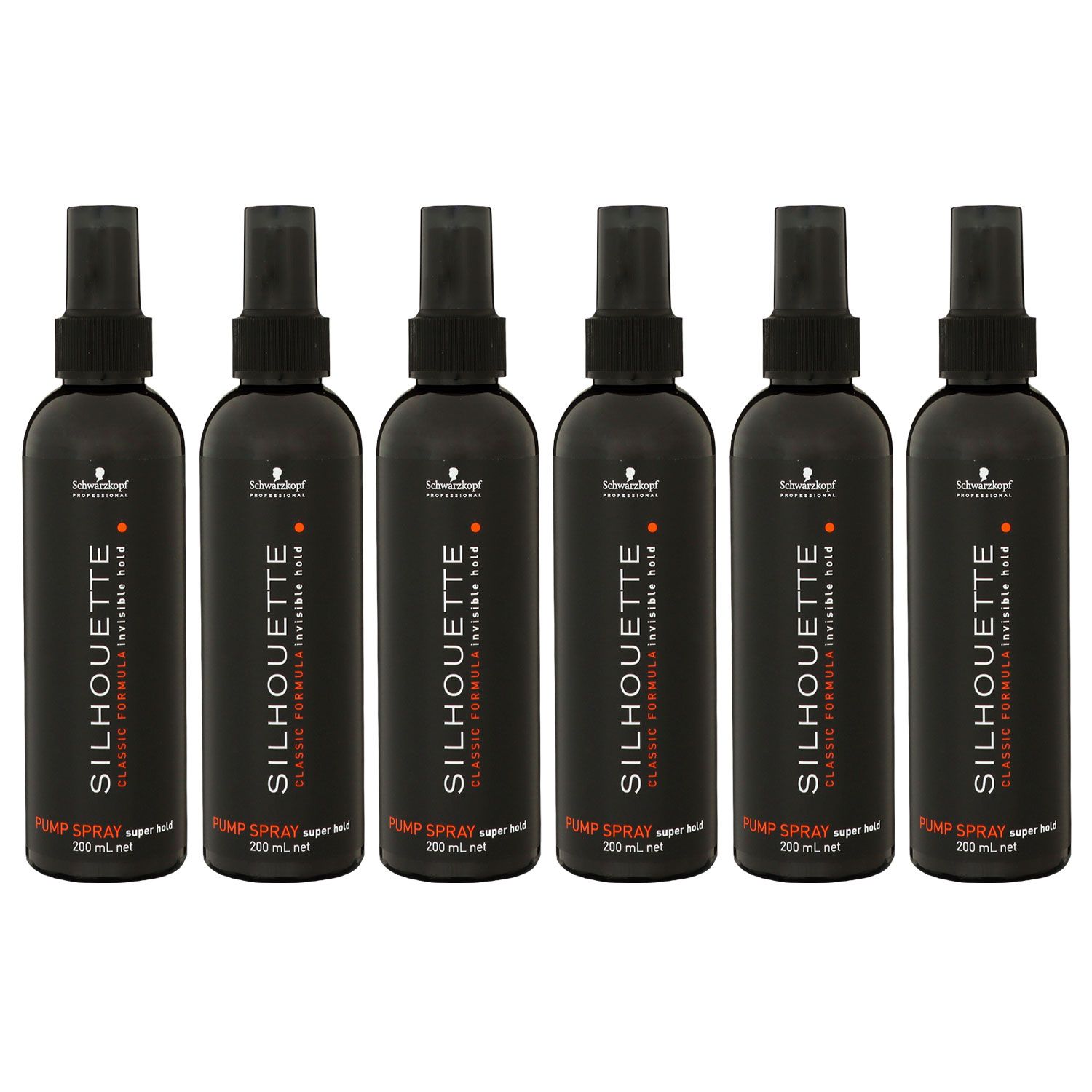 Schwarzkopf Silhouette Classic Formular 6 x 200 ml Pump Haarspray Super Hold Set