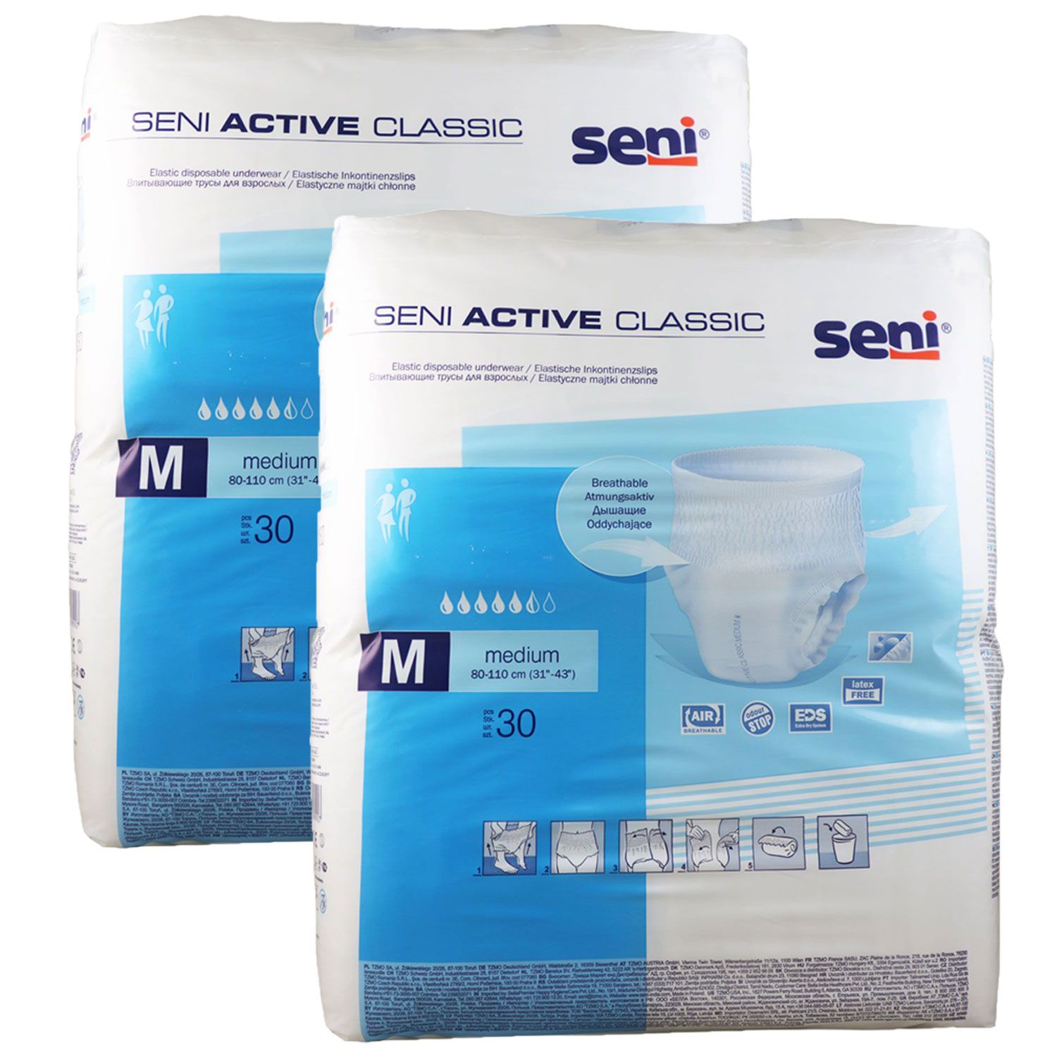 Seni Active Classic Inkontinenzslip 2 x 30 St�ck Gr��e M Set