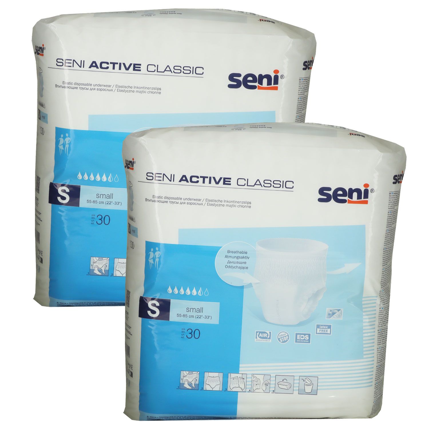 Seni Active Classic Inkontinenzslip 2 x 30 St�ck Gr��e S Set