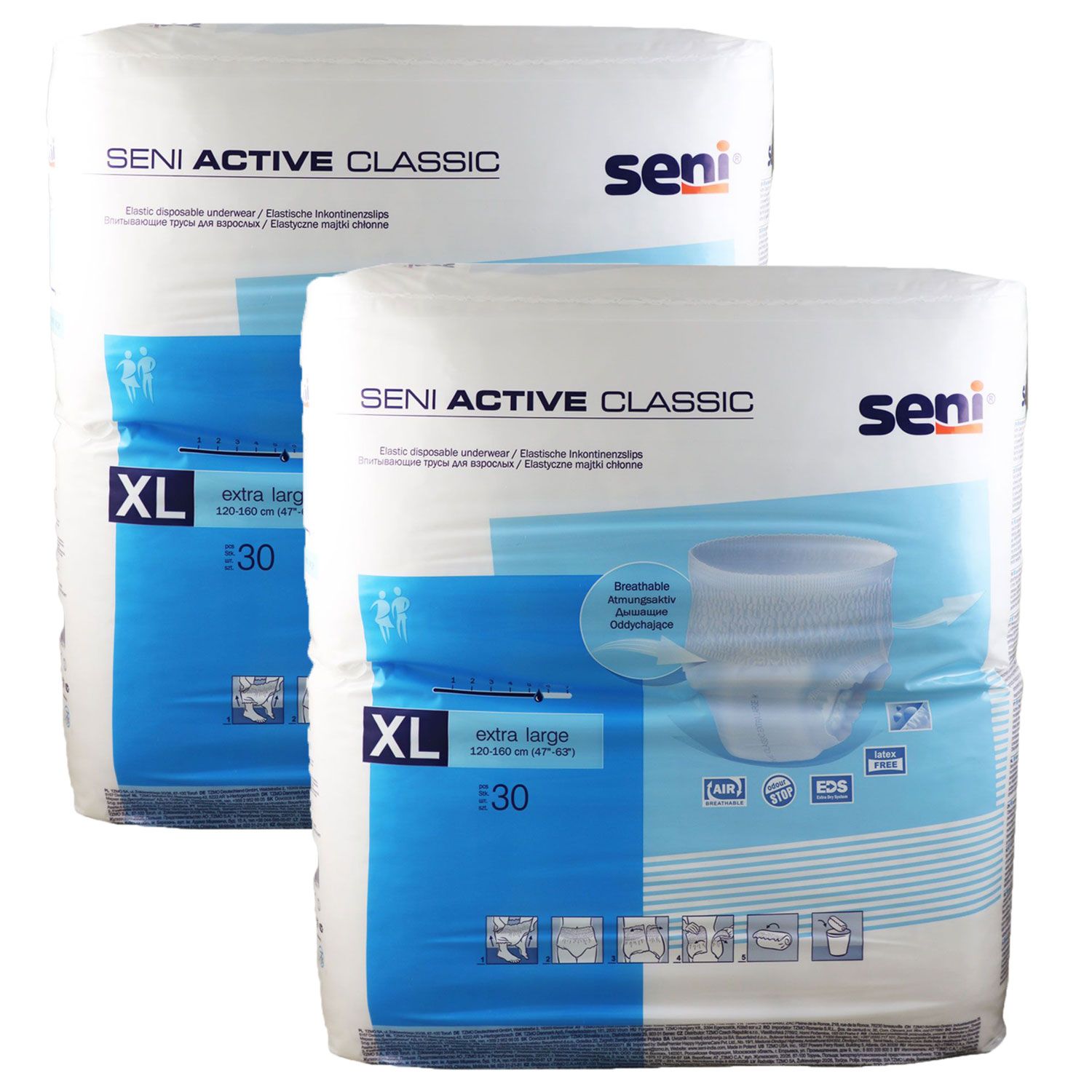 Seni Active Classic Inkontinenzslip 2 x 30 St�ck Gr��e XL Set
