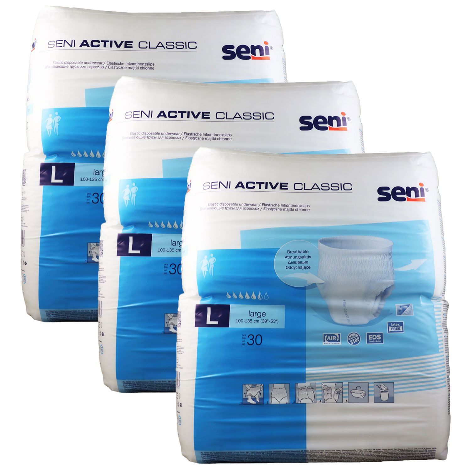 Seni Active Classic Inkontinenzslip 3 x 30 St�ck Gr��e L