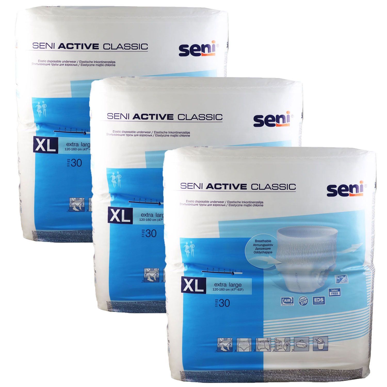 Seni Active Classic Inkontinenzslip 3 x 30 St�ck Gr��e XL