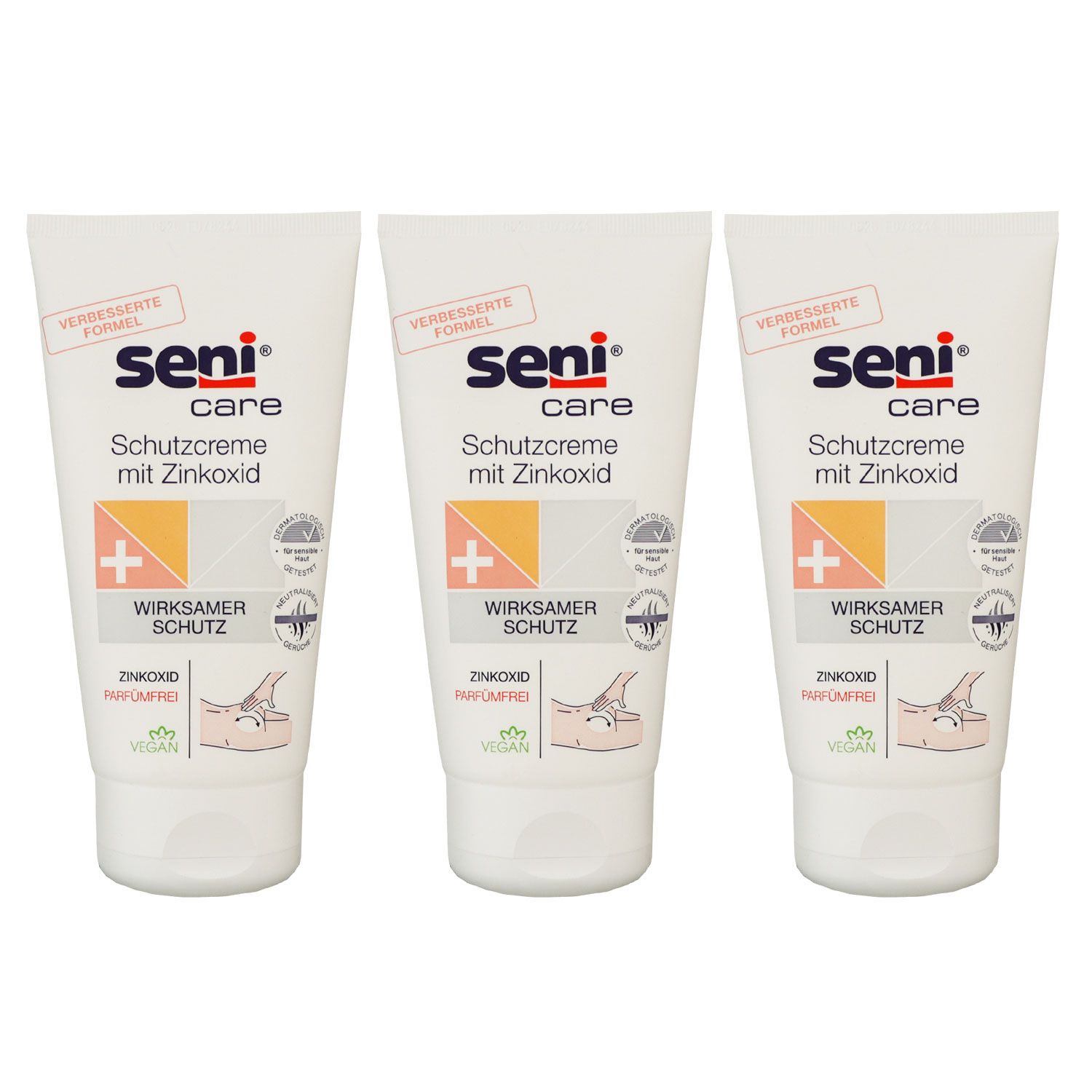 Seni Care Schutzcreme mit Zinkoxid 3 x 150 ml Zinkoxid & Sinodor Set