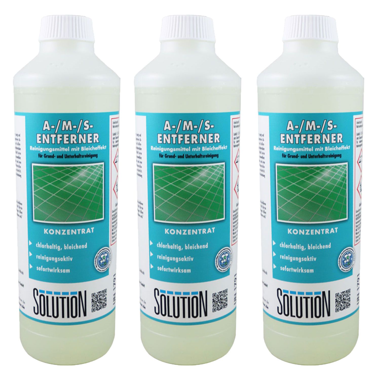 Solution Algen- Moos- Schimmelentferner 3 x 500ml Mittel mit Bleicheffekt Set