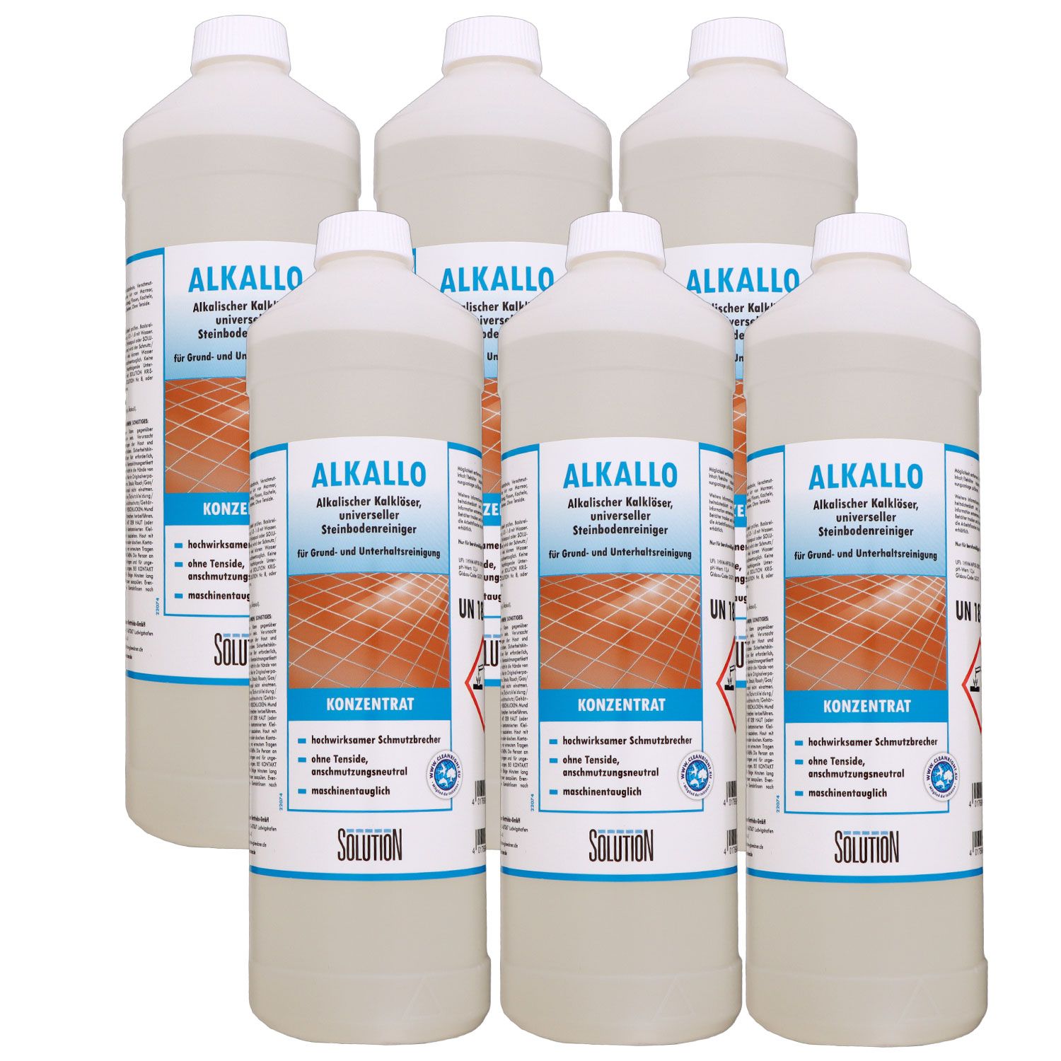 Solution Alkallo 6 x 1 Liter Universeller Steinreiniger Set