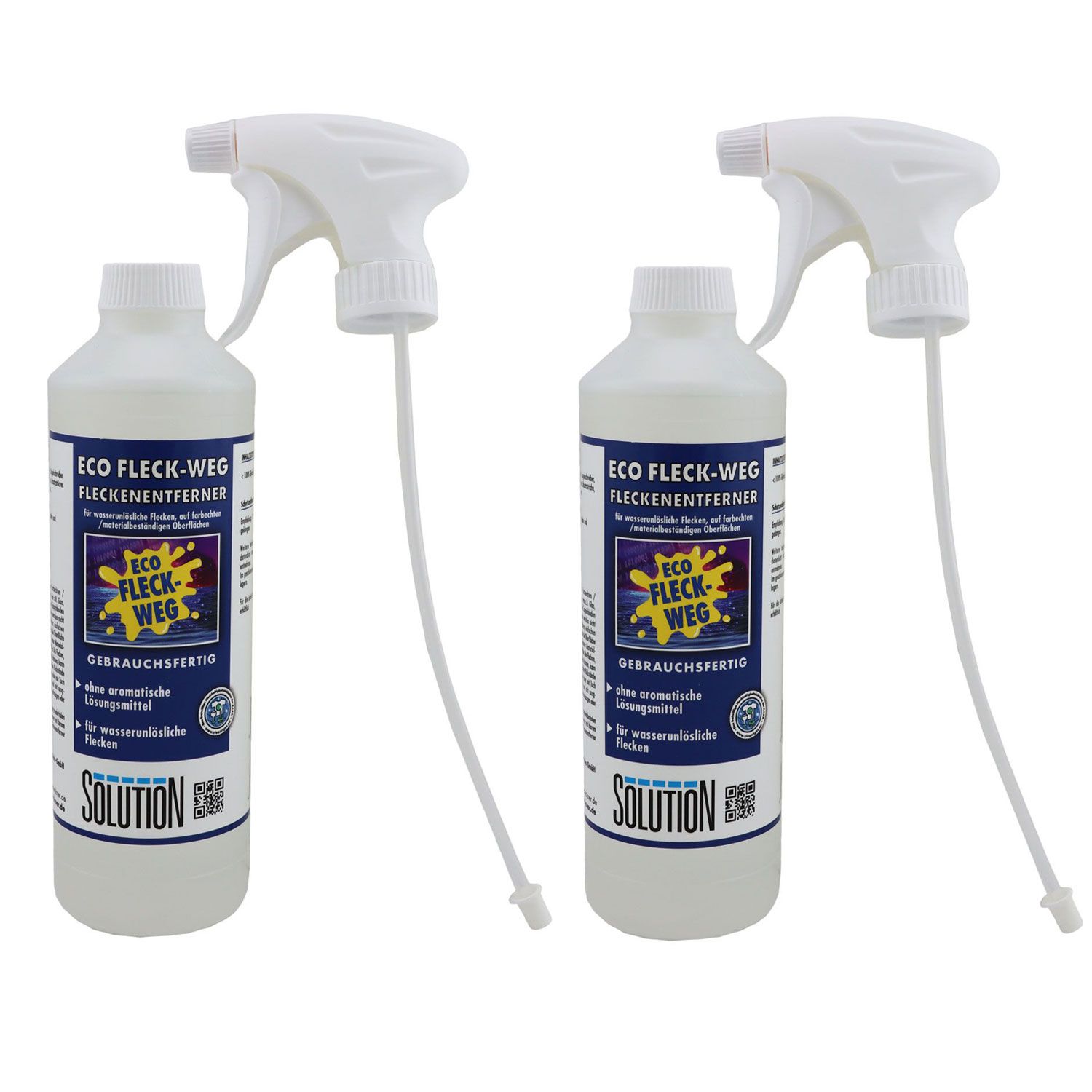 Solution Eco Fleck Weg Fleckenentferner 2 x 500 ml Gebrauchsfertig mit Spr�hkopf