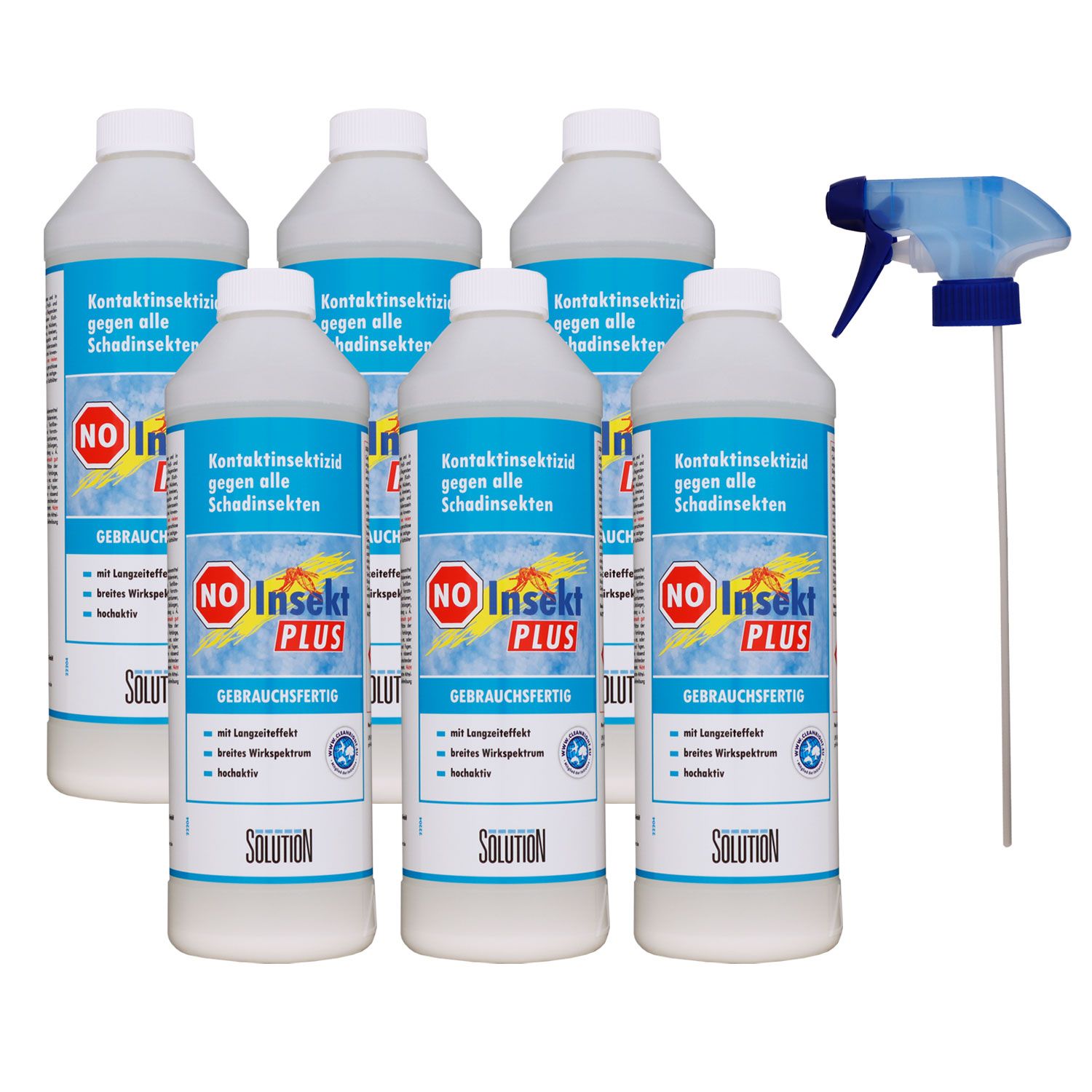 Solution No-Insekt Plus 6 x 500 ml Vertreibungs - Kontaktinsektizid Set