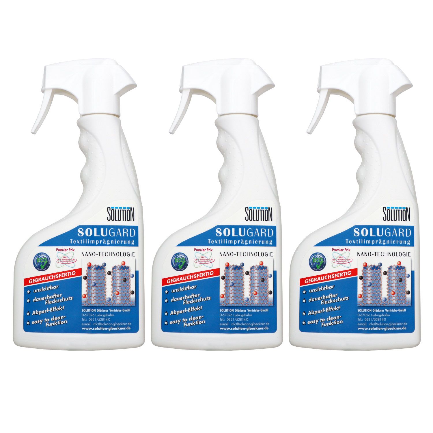 Solution Solugard Textilimpr�gnierung 3 x 500 ml Nanotechnologie Set