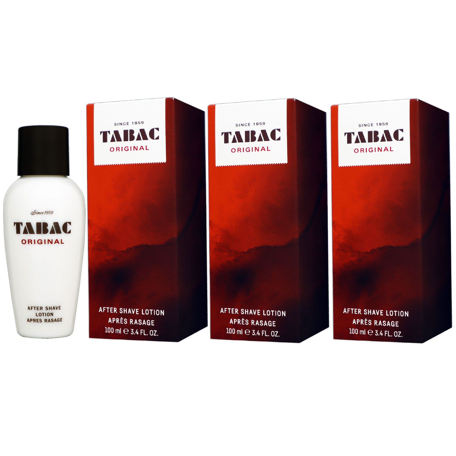 Tabac Original 3 x 100 ml Aftershave After Shave Set Herren