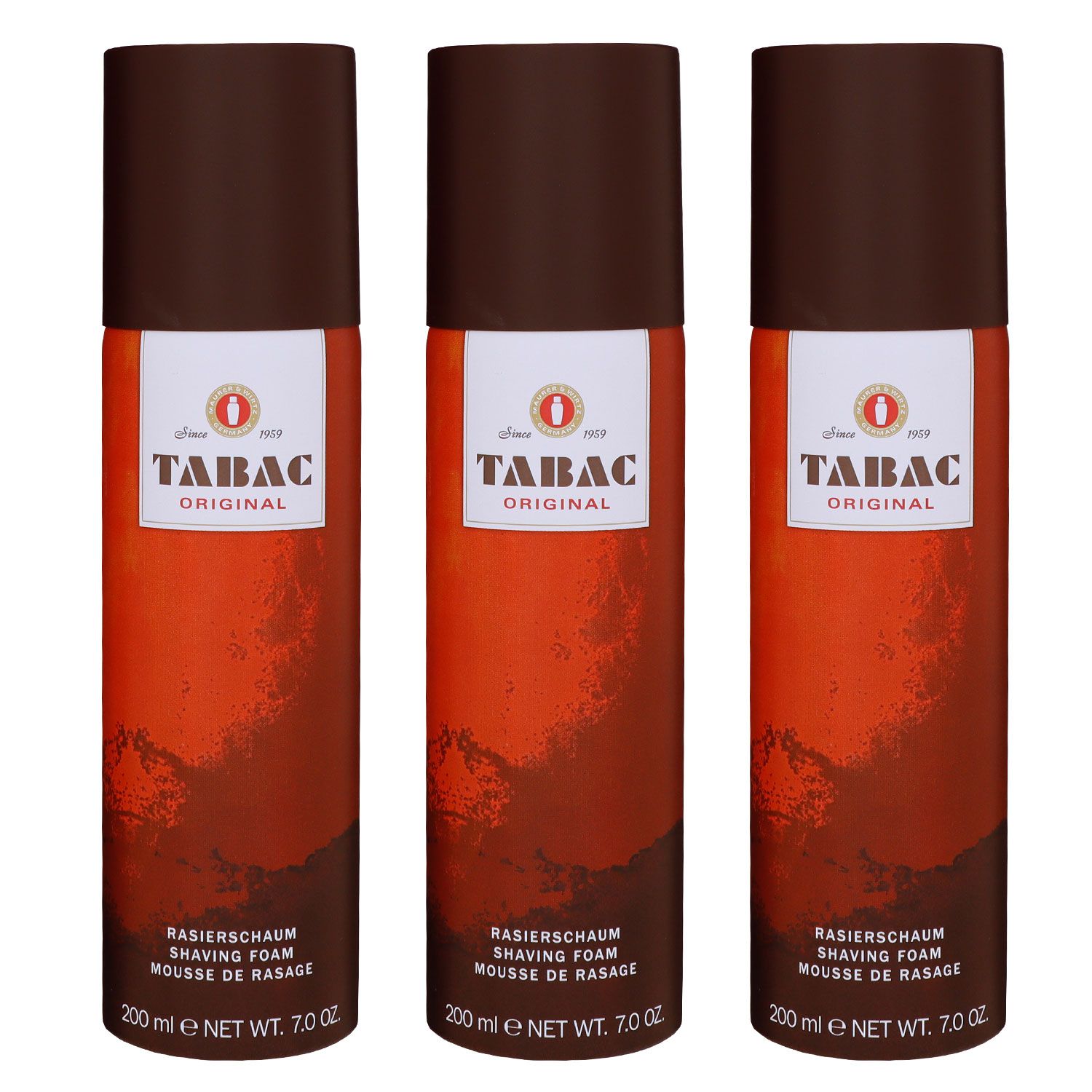 Tabac Original 3 x 200 ml Rasierschaum Shaving Foam Herren Set
