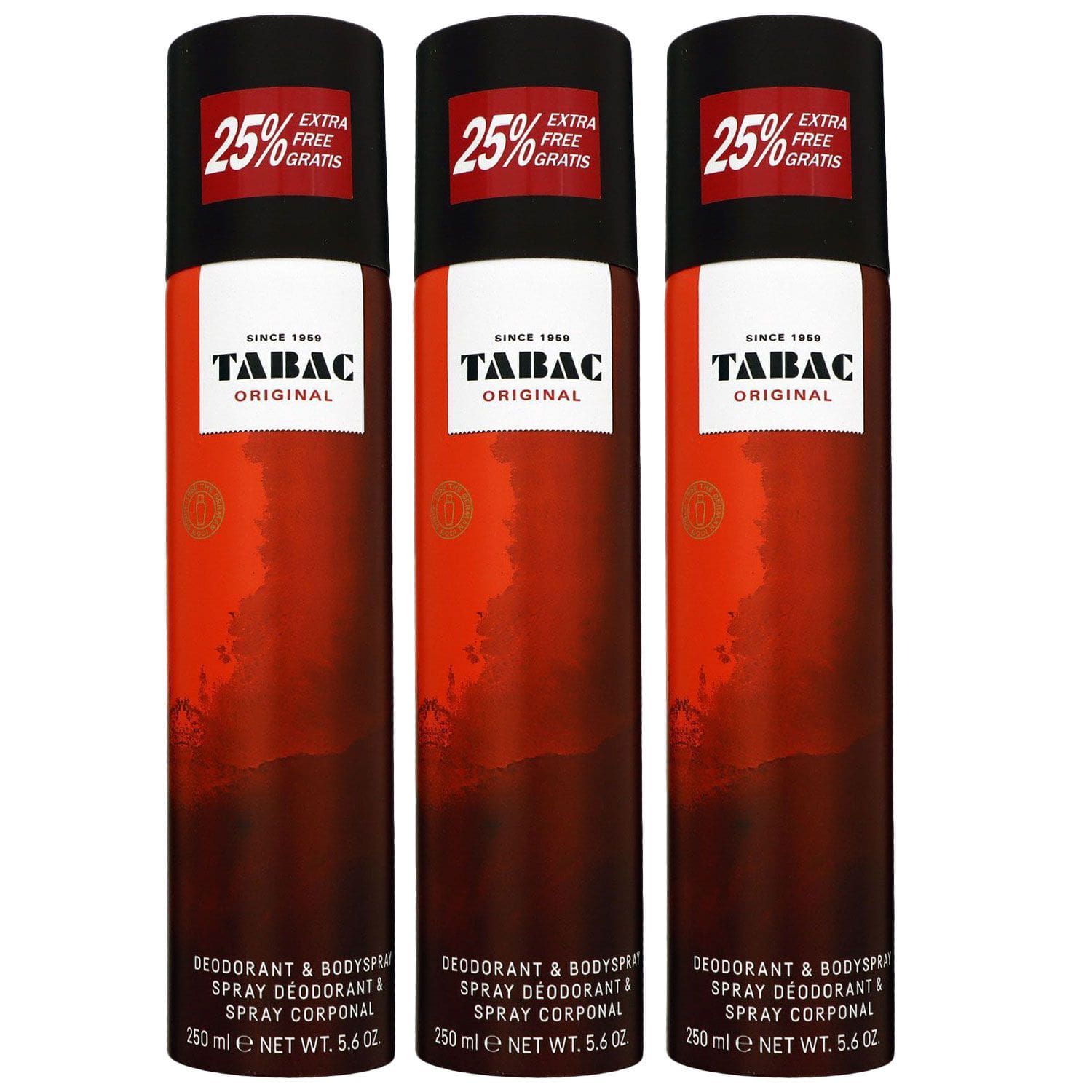 Tabac Original 3 x 250 ml Deo Deodorant Spray Set