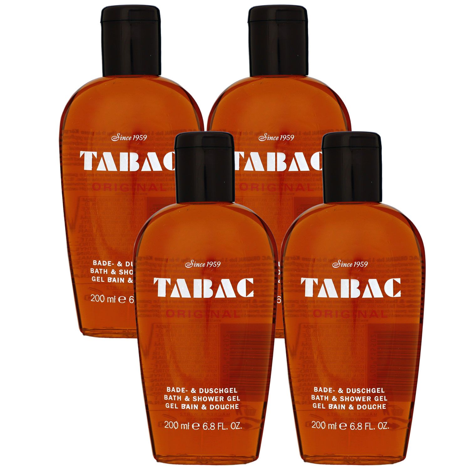 Tabac Original 4 x 200 ml Bade & Duschgel Bath & Showergel Set