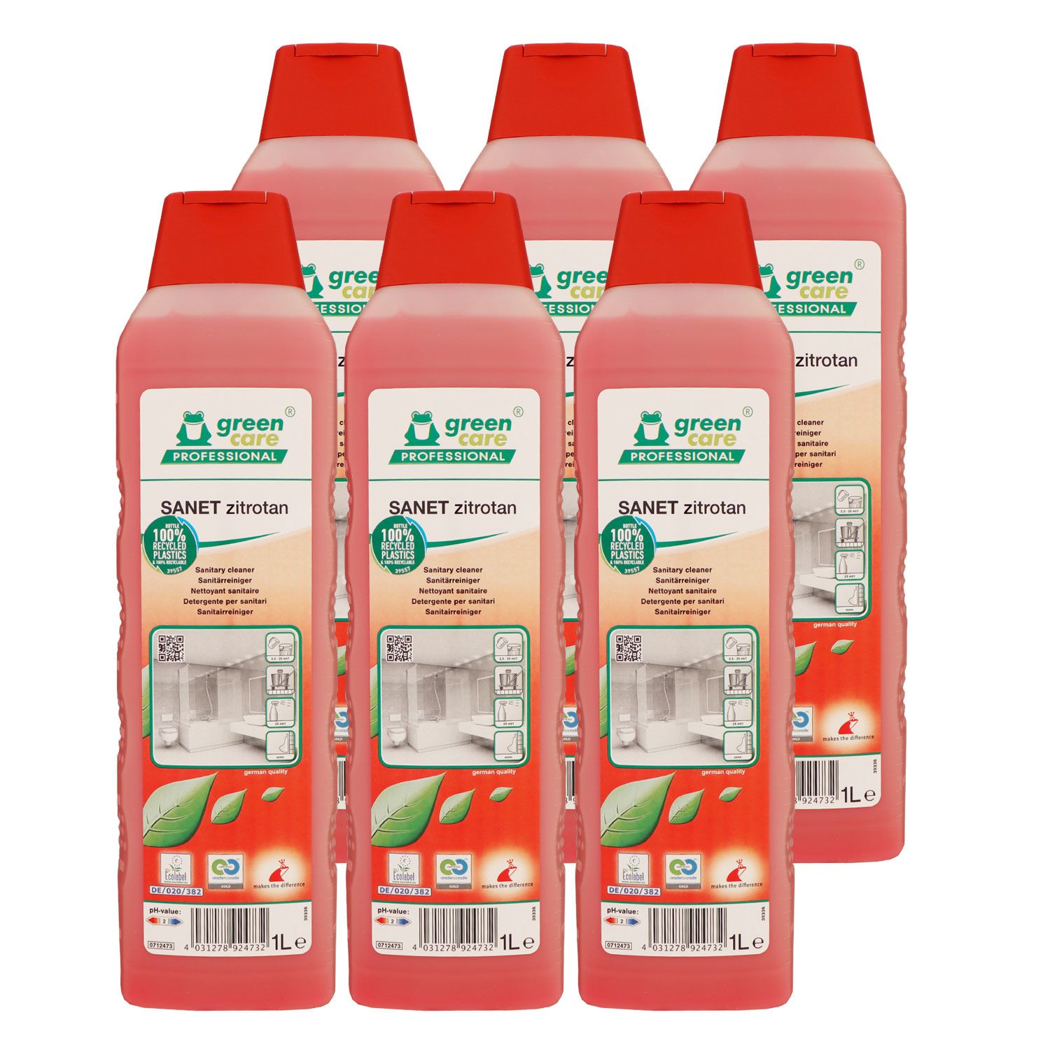 Tana Green Care SANET Zitrotan 6 x 1 Liter  Saurer Sanit�rreiniger Set