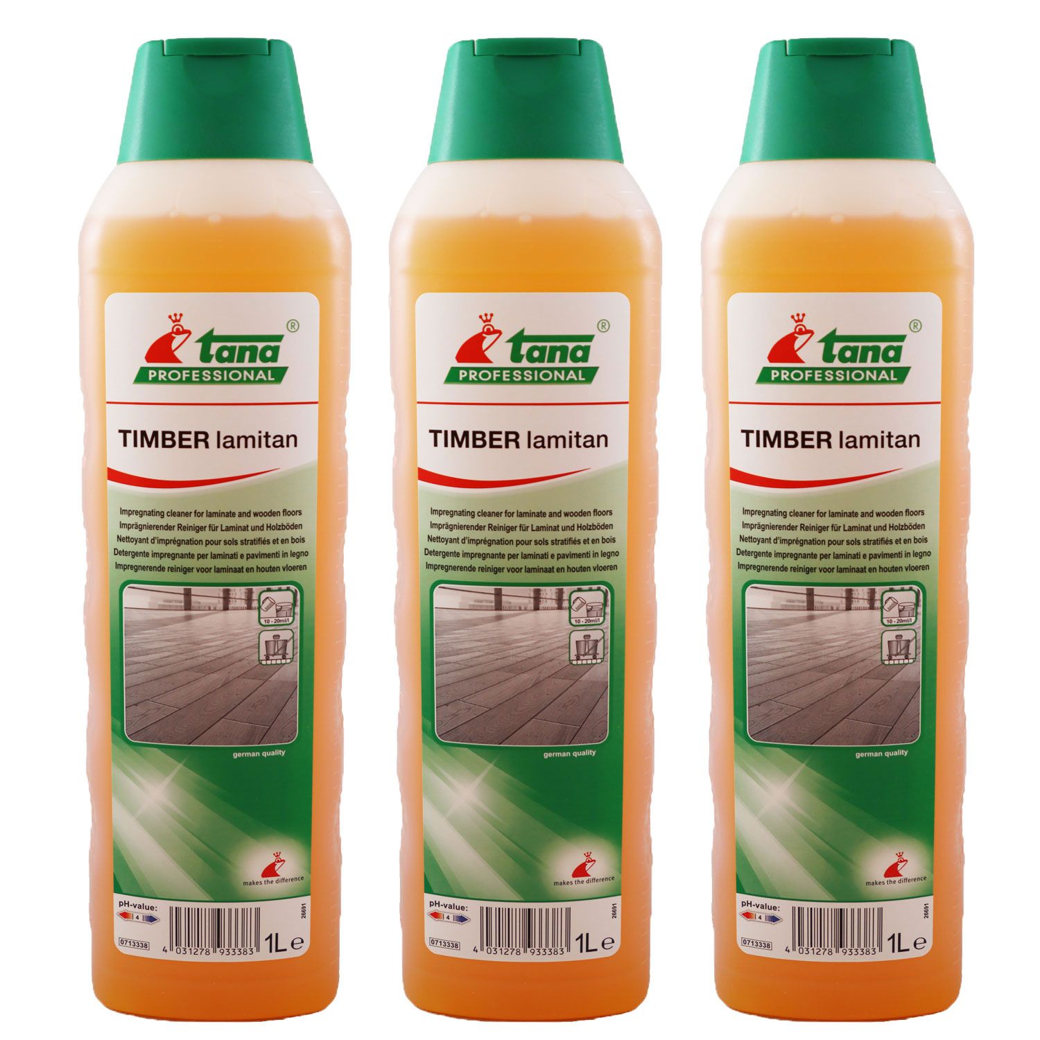 Tana Timber Lamitan 3 x 1 Liter Impr�gnierender Reiniger Laminat Hartboden Set