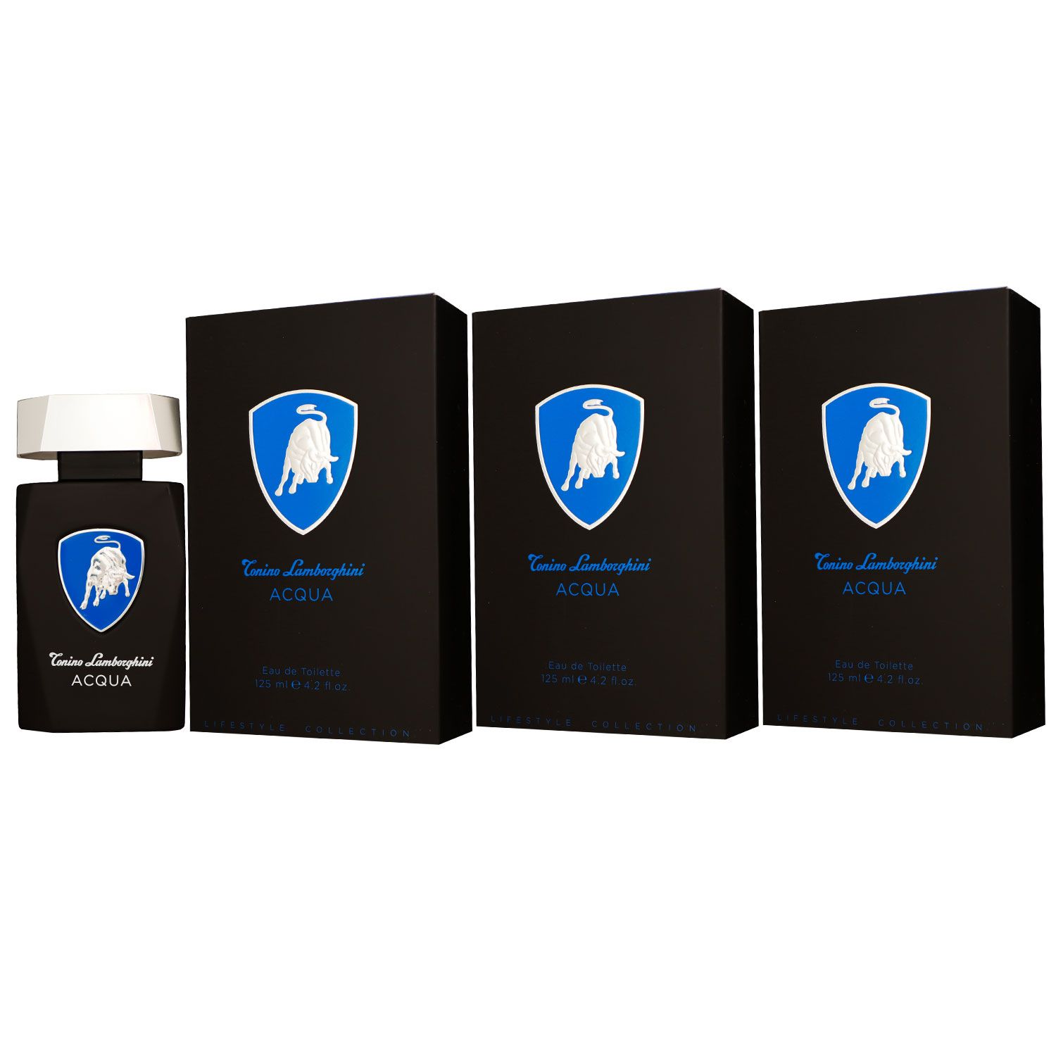 Tonino Lamborghini Acqua 3 x 125 ml Eau de Toilette EDT Set Herrenparfum