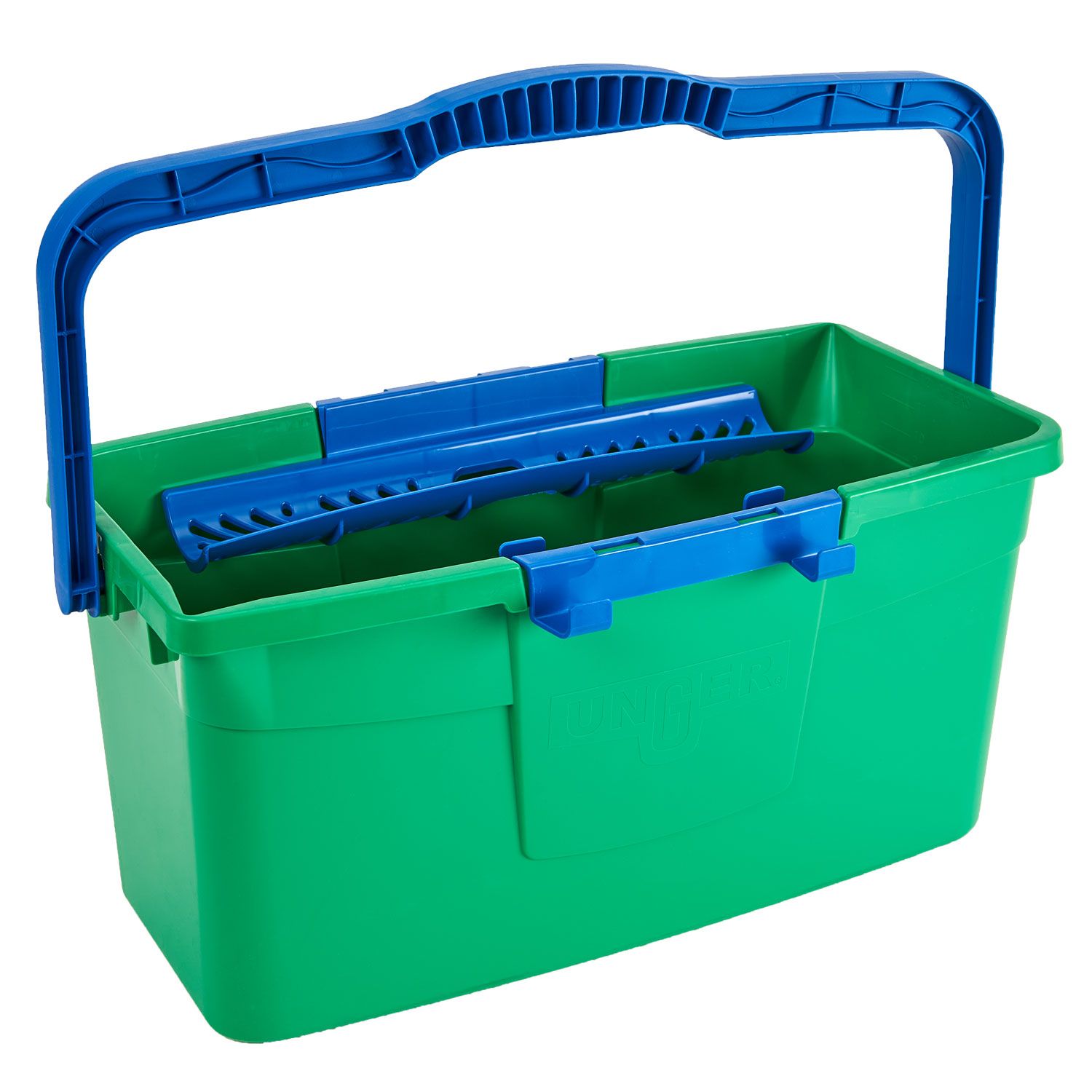 Unger Eimer GTB12 Green Label 12 Liter gr�n mit B�gel und Ablagen f�r Einwascher und Wischer