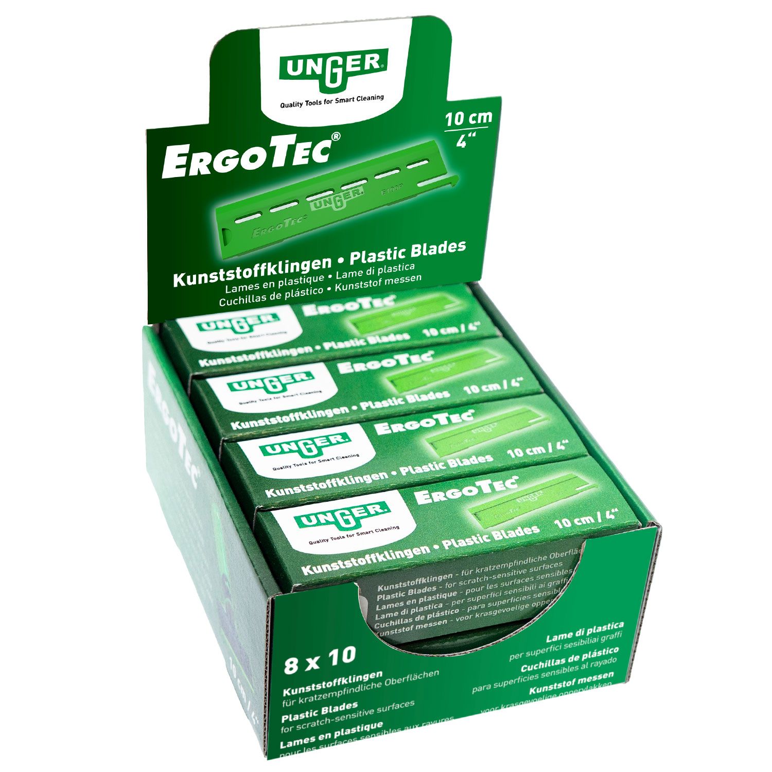 Unger ErgoTec E100P 8 x 10 Kunststoffklingen Box 10 cm Klingen