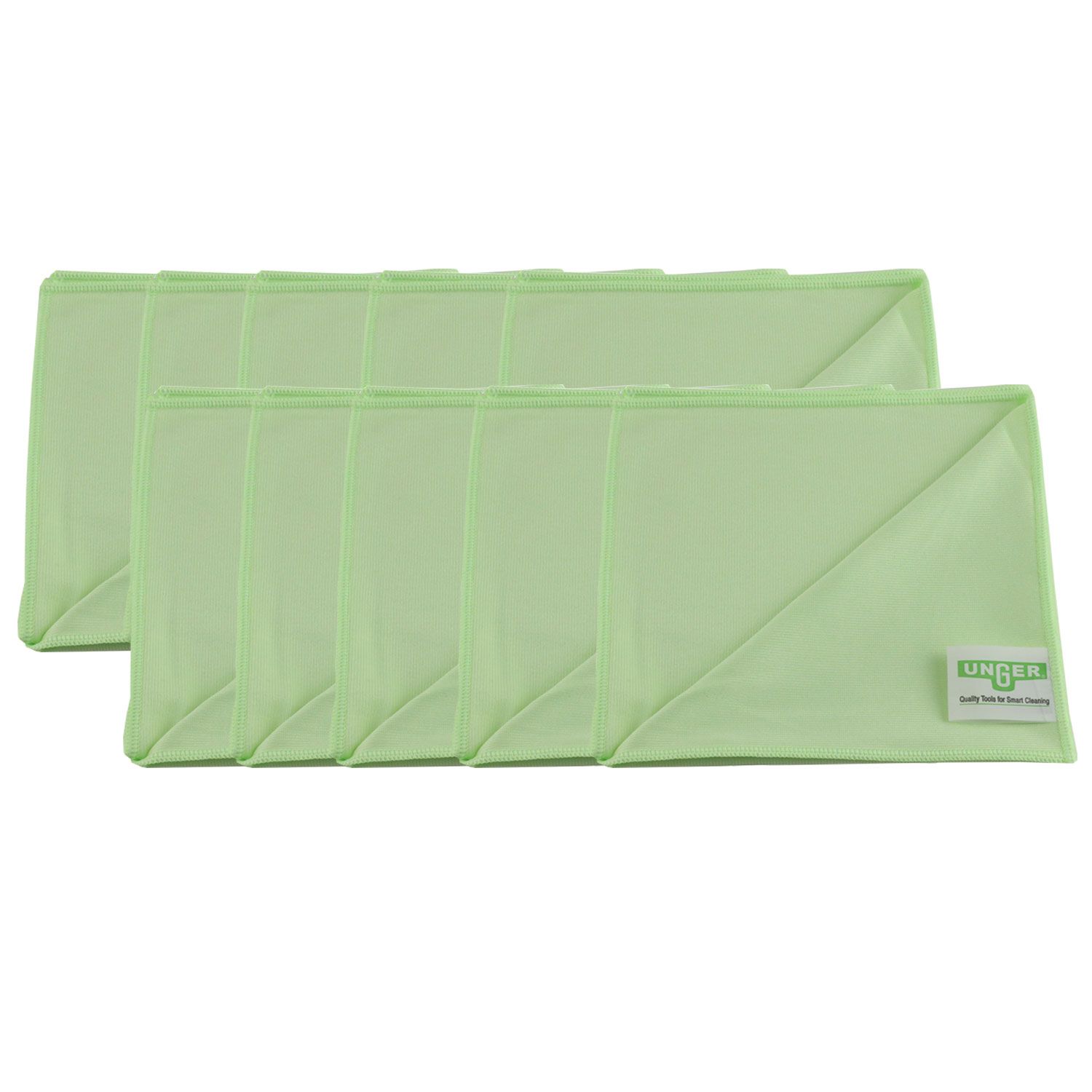 Unger MicroWipe 10 x gr�n Microfasertuch Glas und Fensterreinigung 40 x 40 cm