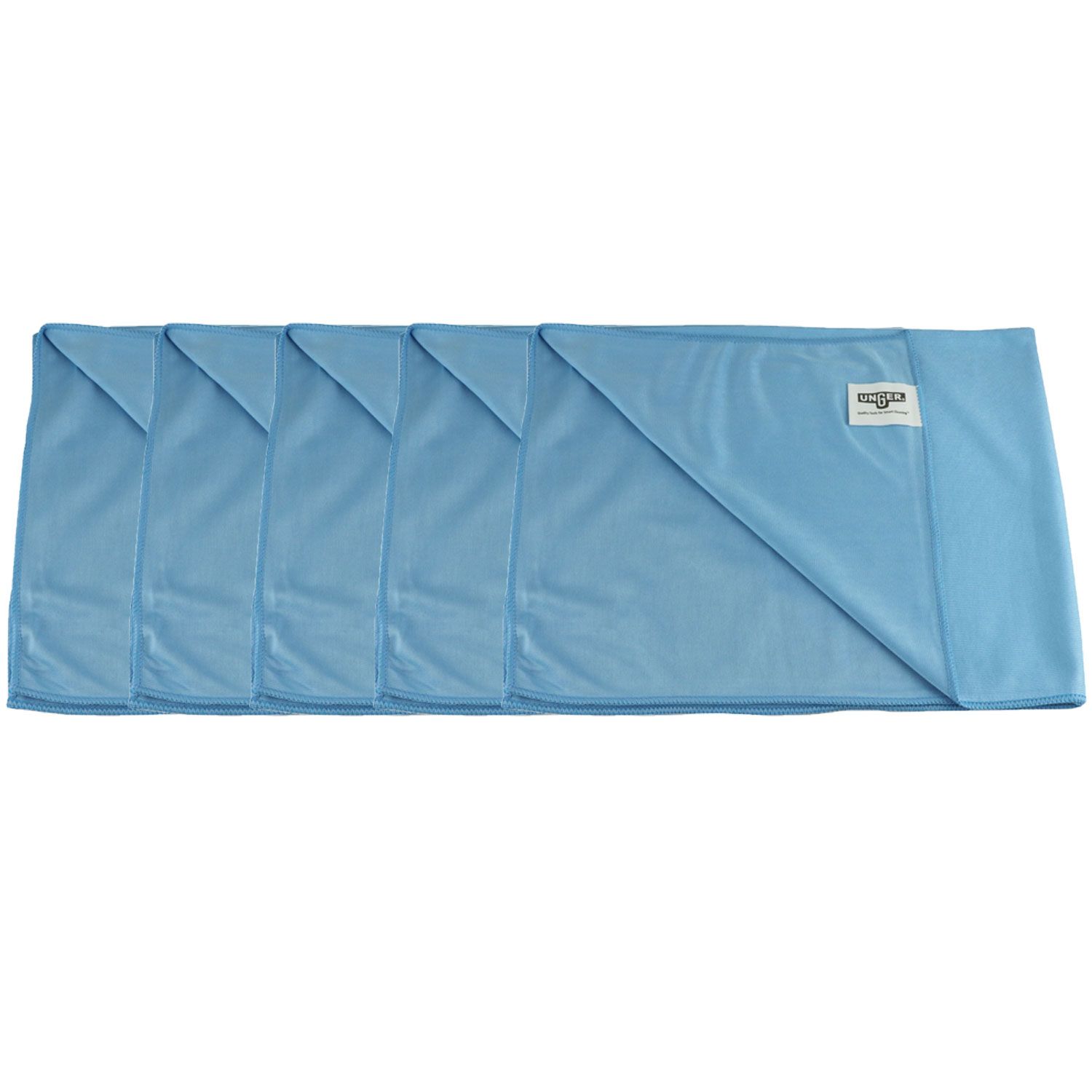 Unger MicroWipe 5 x Lite blau Microfasertuch Glas und Fensterreinigung 60 x 80cm