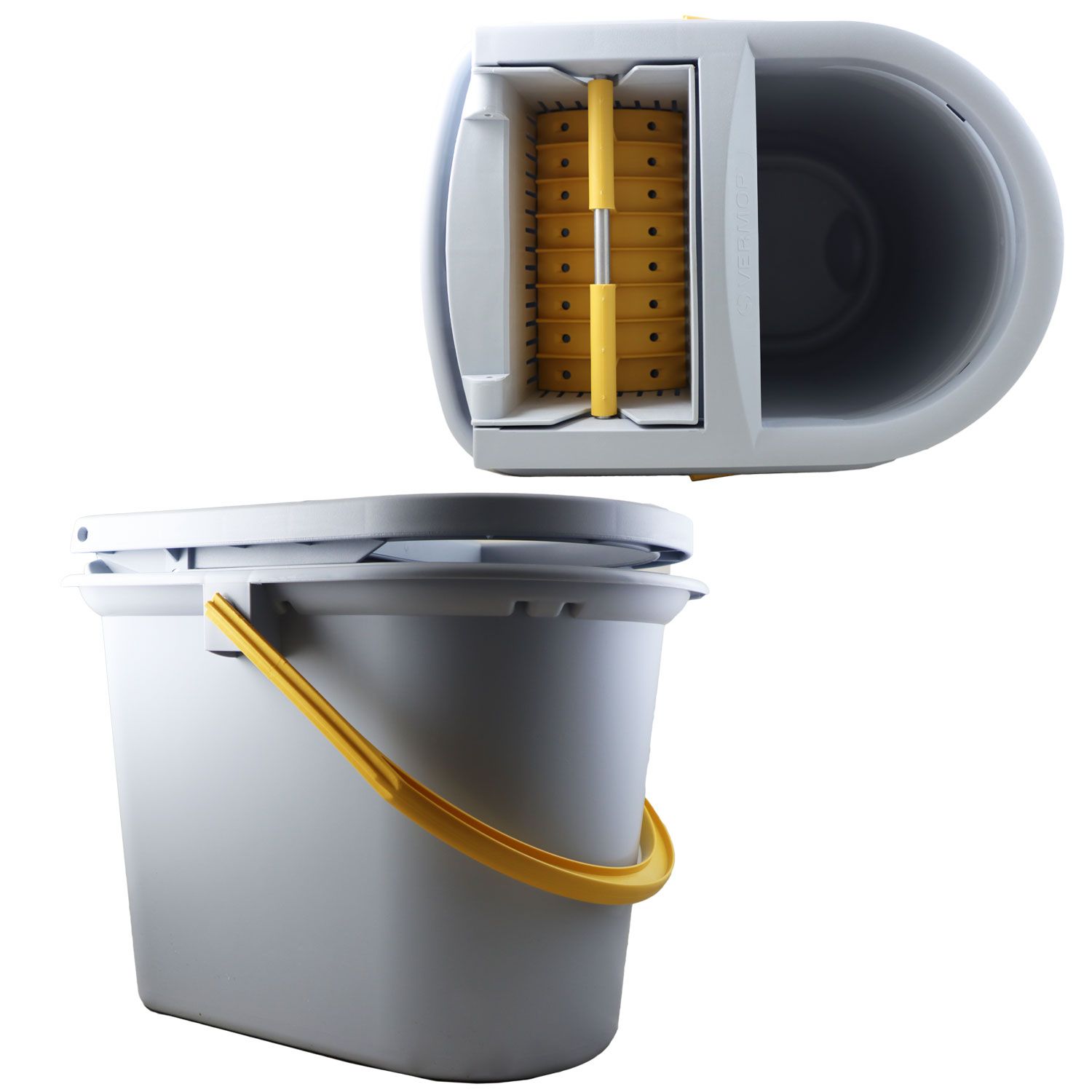 Vermop Wringboy 15 Liter Putzeimer Grau und Gelb mit B�gelgriff
